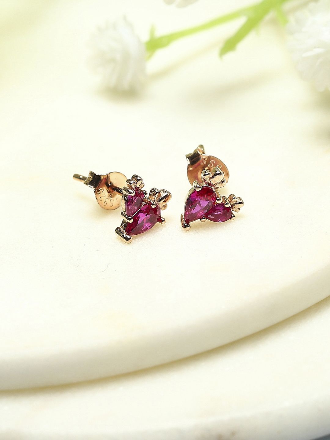 

Biba Rose Gold-Plated Contemporary Studs Earrings
