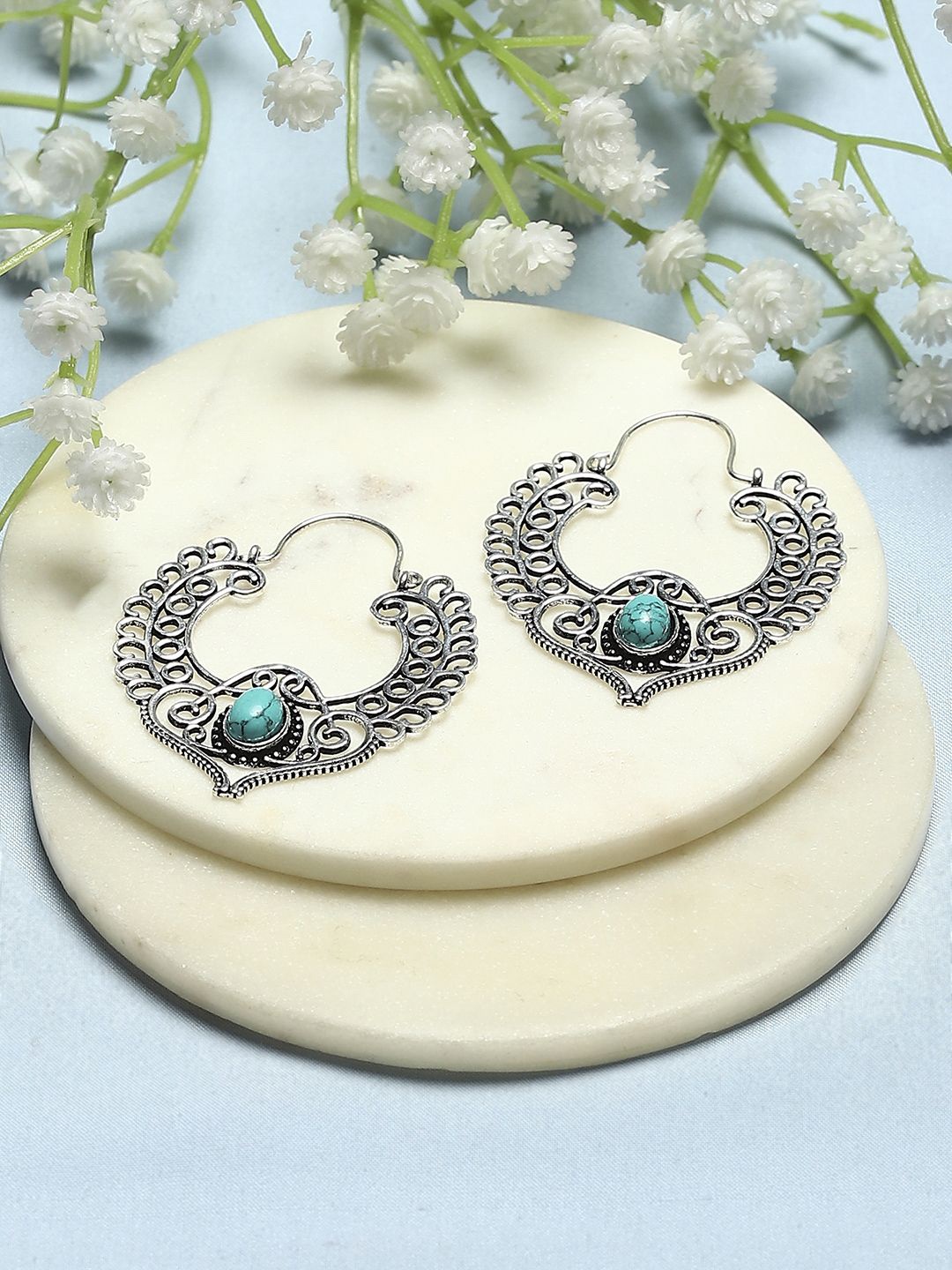 

Biba Silver-Plated Contemporary Hoop Earrings