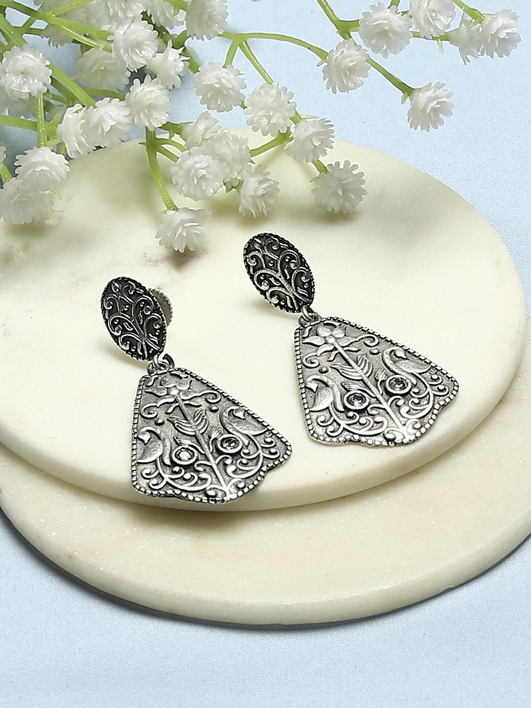 

Biba Silver-Plated Contemporary Drop Earrings