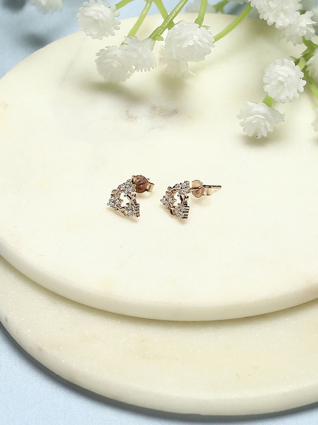 

Biba Rose Gold-Plated Contemporary Studs Earrings