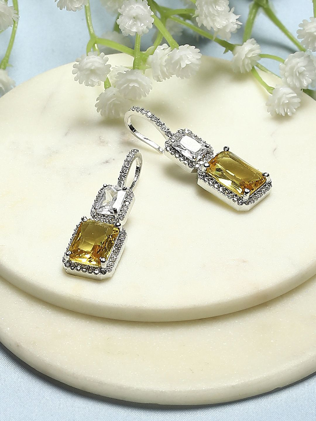 

Biba Silver-Plated Contemporary Drop Earrings, Yellow