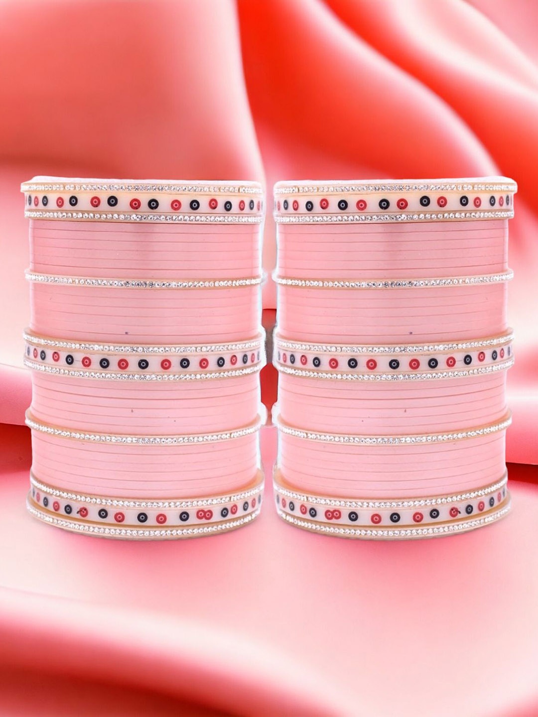 

leshya Set Of 70 Brass-Plated Kundan Studded Bangles, Bronze