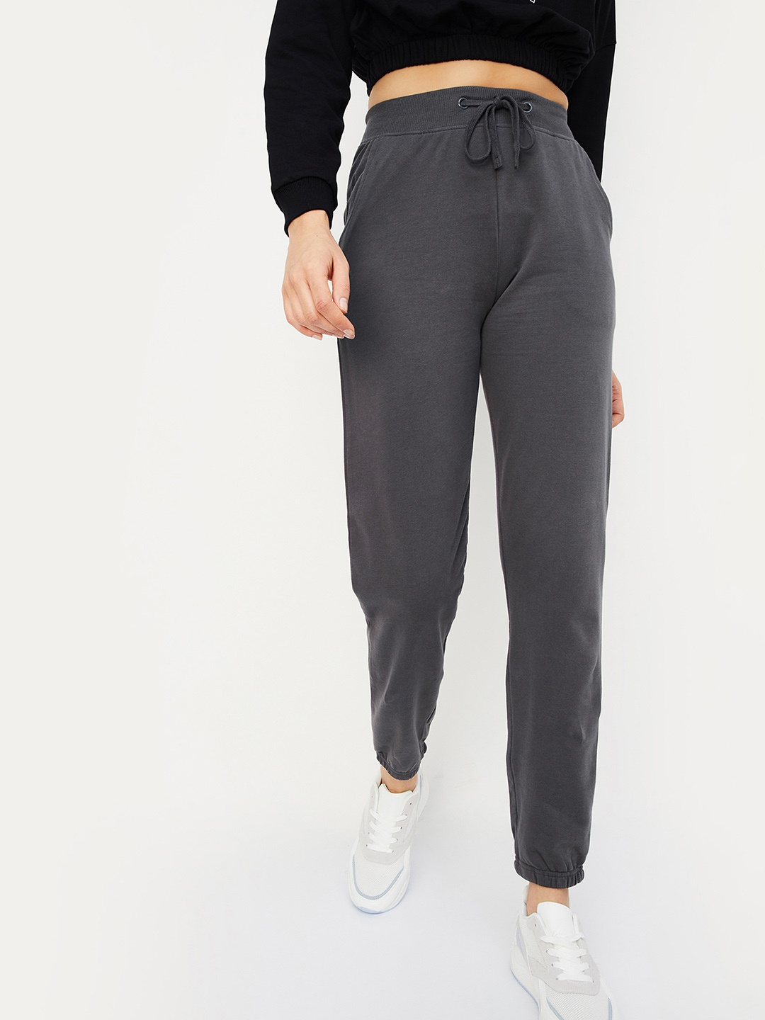 

max Women Solid Sports Joggers, Grey