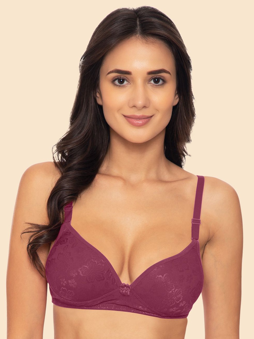

Tweens Floral Medium Coverage Heavily Padded Bra TW-8360-MG-1PC_VS0724, Purple
