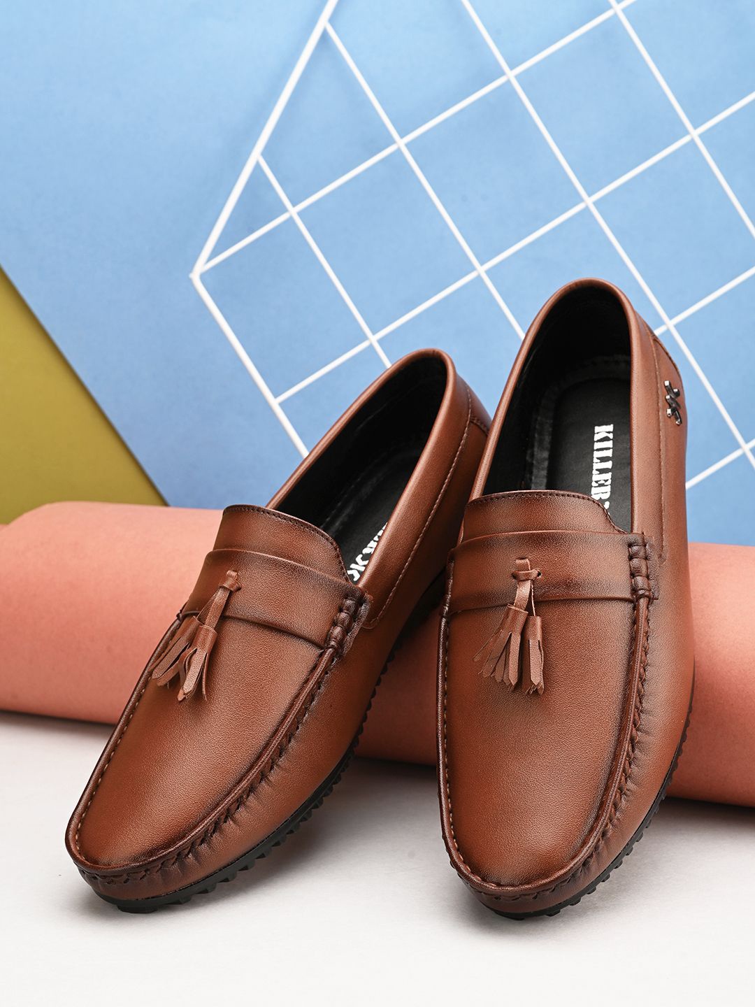 

Killer Men Synthetic Leather Formal Loafers, Tan