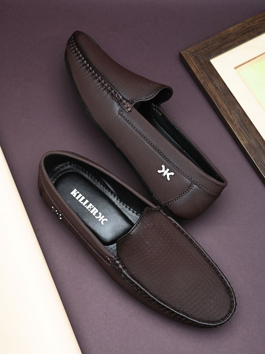 

Killer Faux Leather Formal Slip On Loafers, Brown