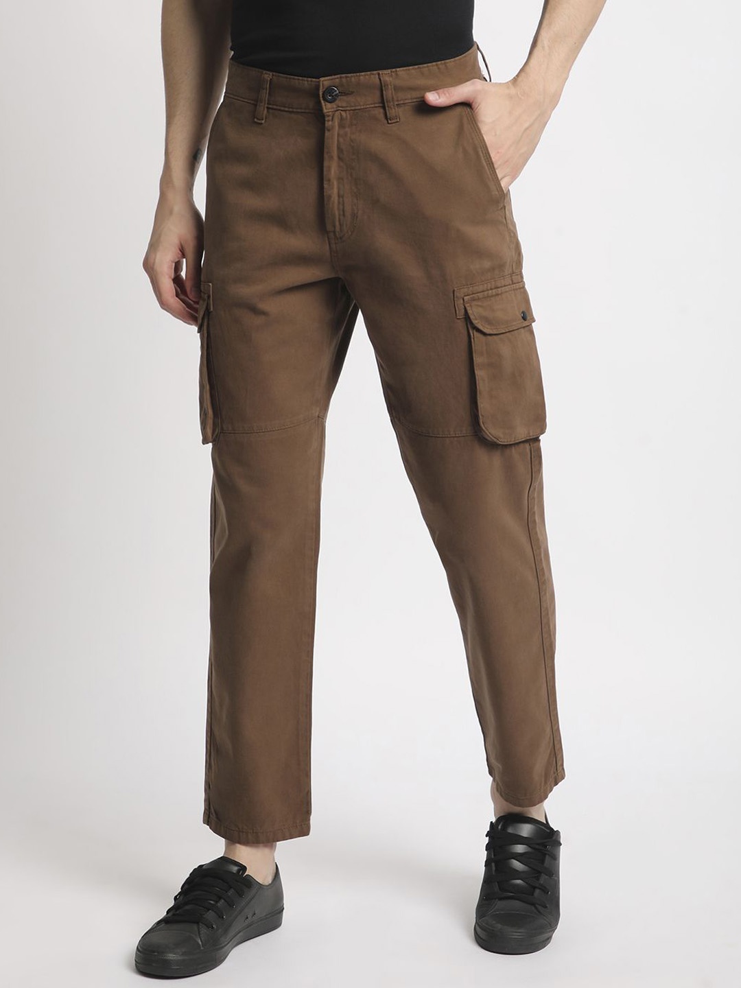 

IVOC Men Casual Cargo Trouser With Cargo Pockets, Brown