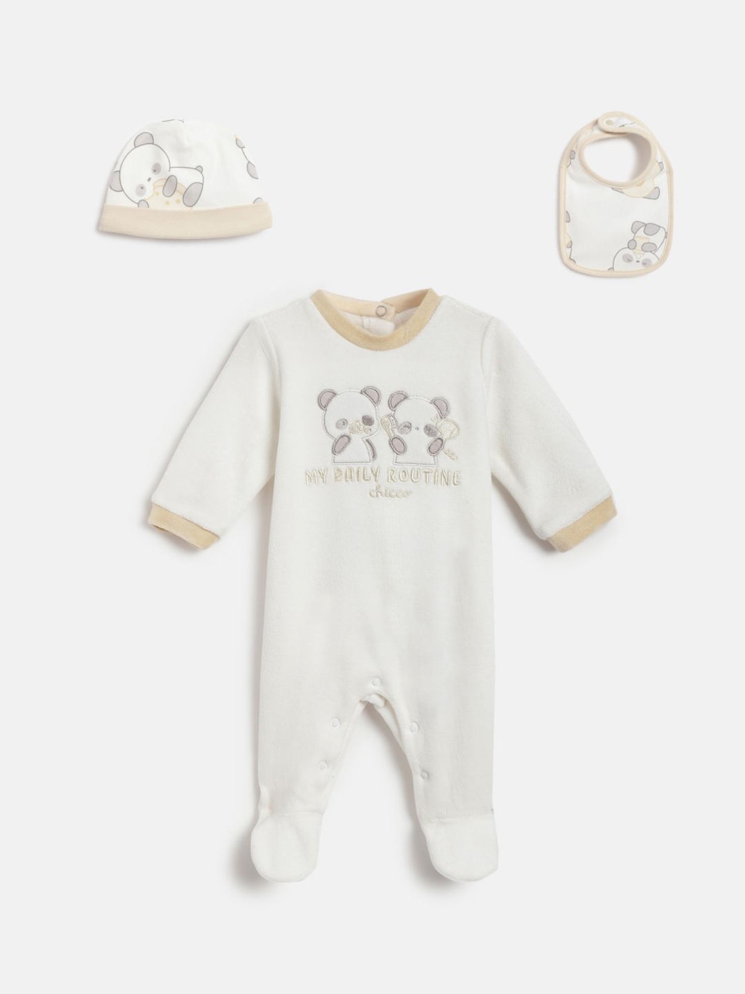 

Chicco Infants 3-Pcs Baby Apparel Gift Set, Off white