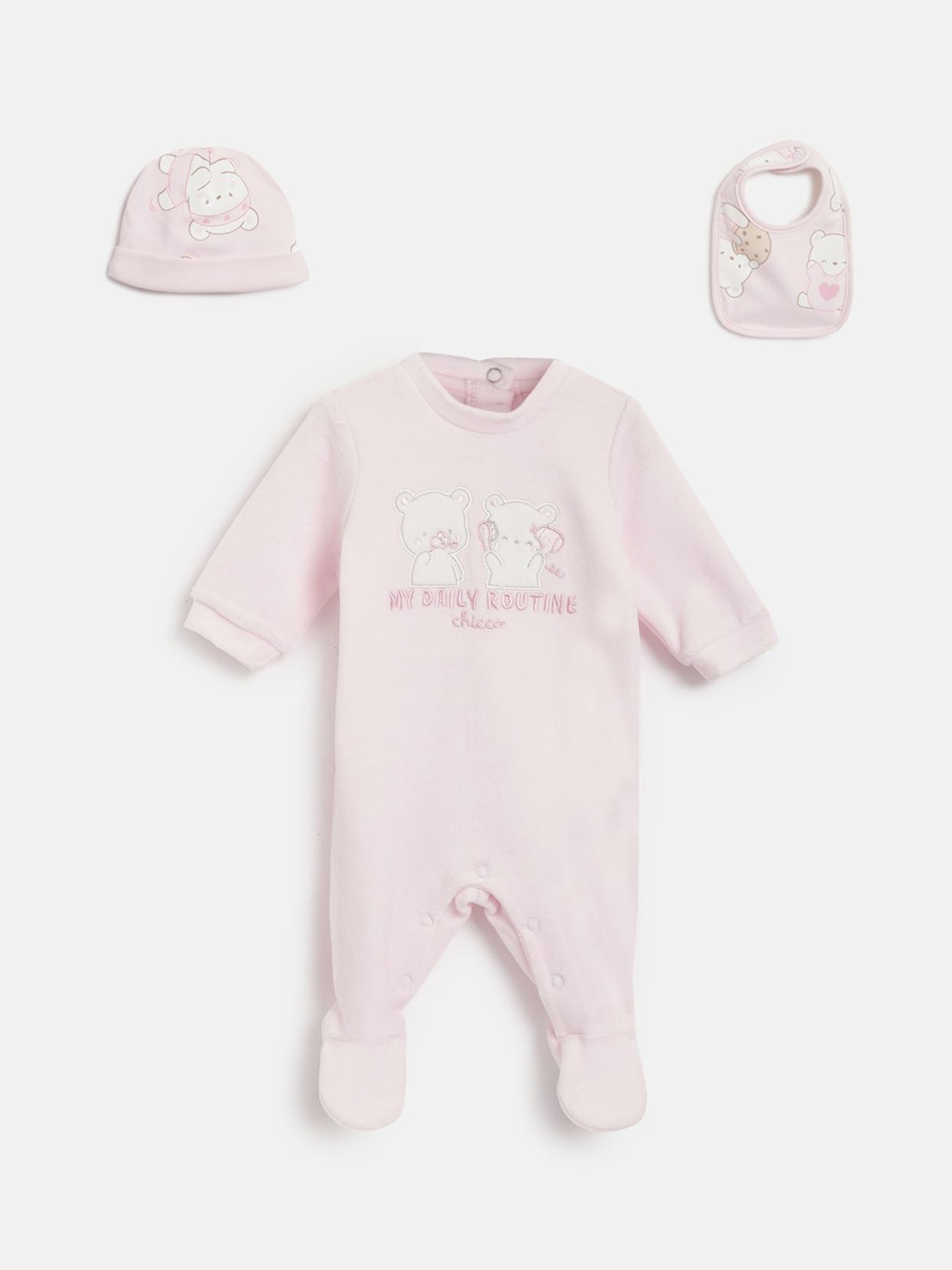 

Chicco Infants Pack Of 3 Printed Baby Apparel Gift Set, Pink
