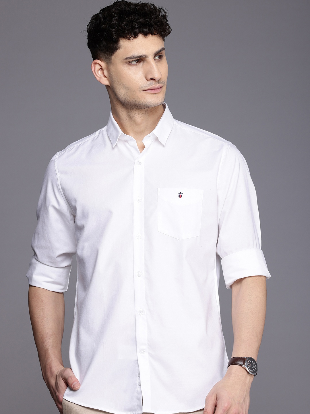 

Louis Philippe Sport Slim Fit Pure Cotton Casual Shirt, White