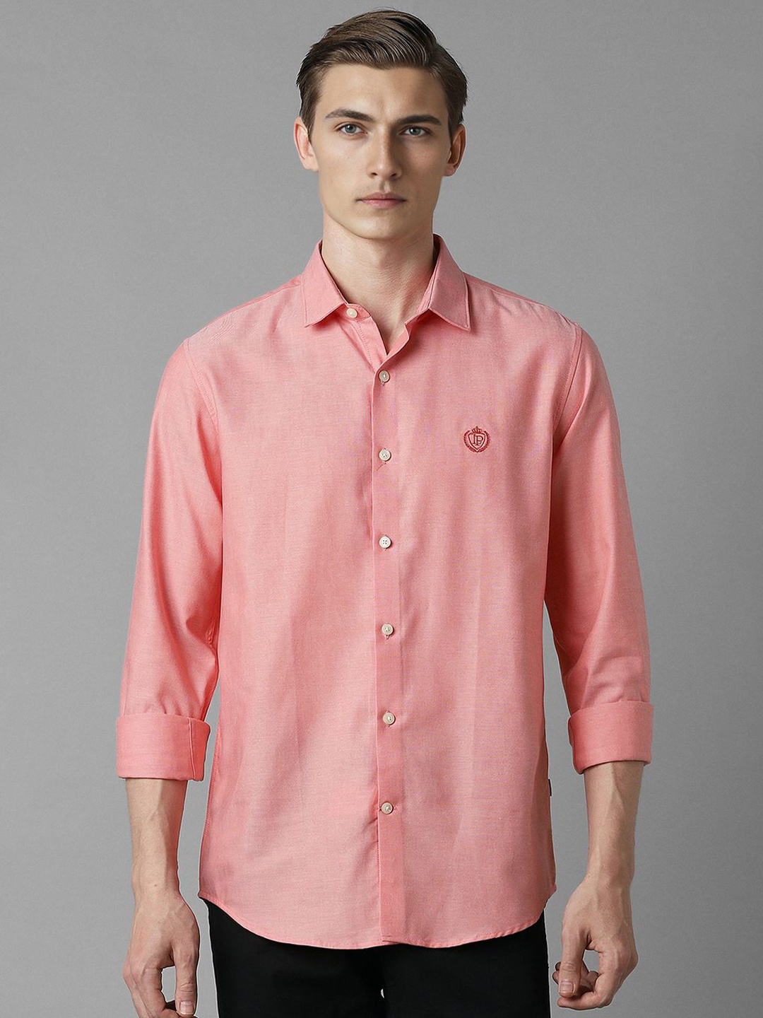 

Louis Philippe Sport Men Slim Fit Opaque Casual Shirt, Peach