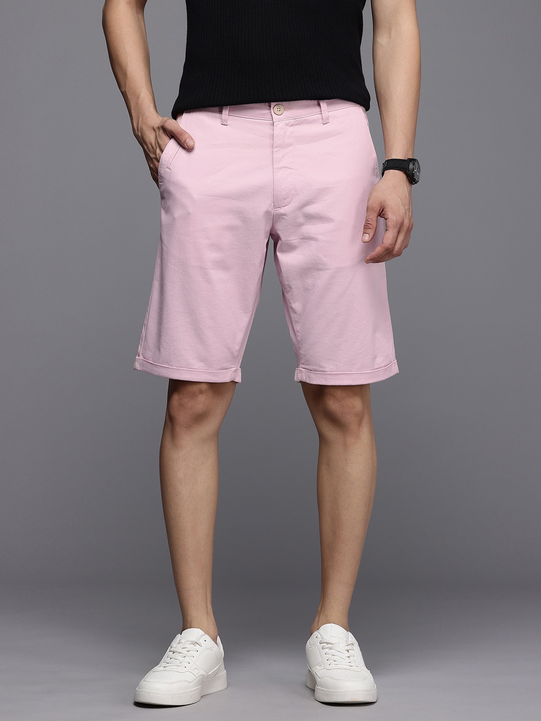 

Louis Philippe Sport Men Slim Fit Chino Shorts, Pink