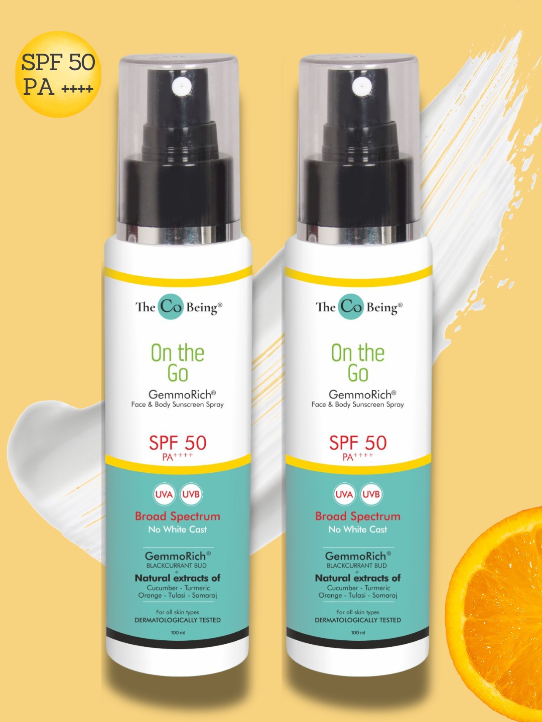 

The Co Being Set Of 2 On The Go Sunscreen Spray SPF 50 PA++++ - 100ml Each, White