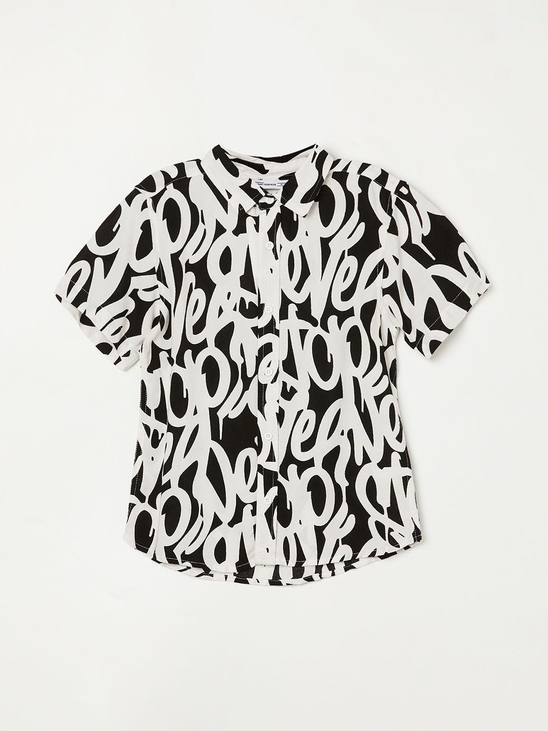 

Fame Forever by Lifestyle Boys Spread Collar Printed Casual Shirt, Black