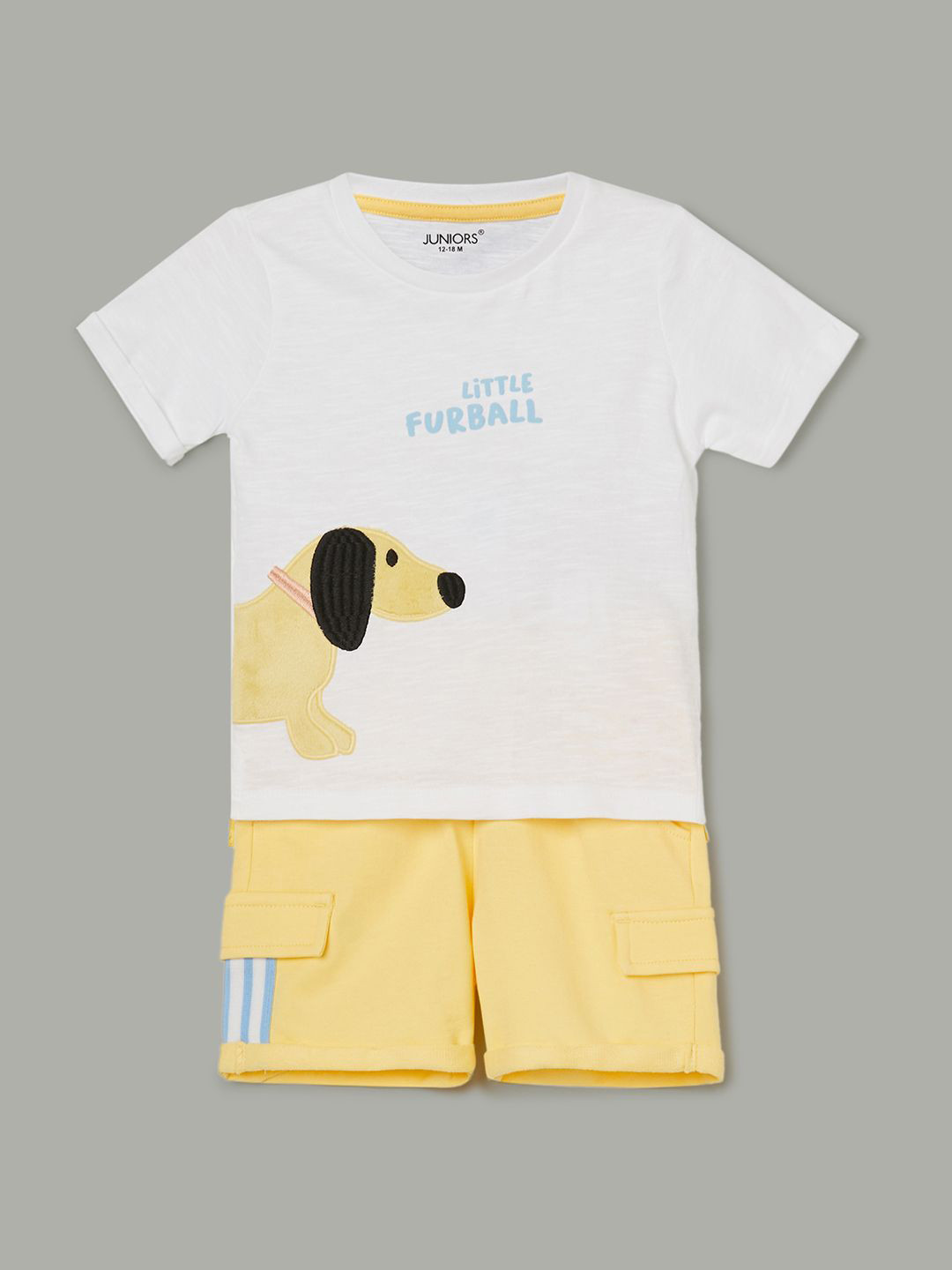 

Juniors by Lifestyle Boys Printed Pure Cotton T-shirt with Shorts, Yellow