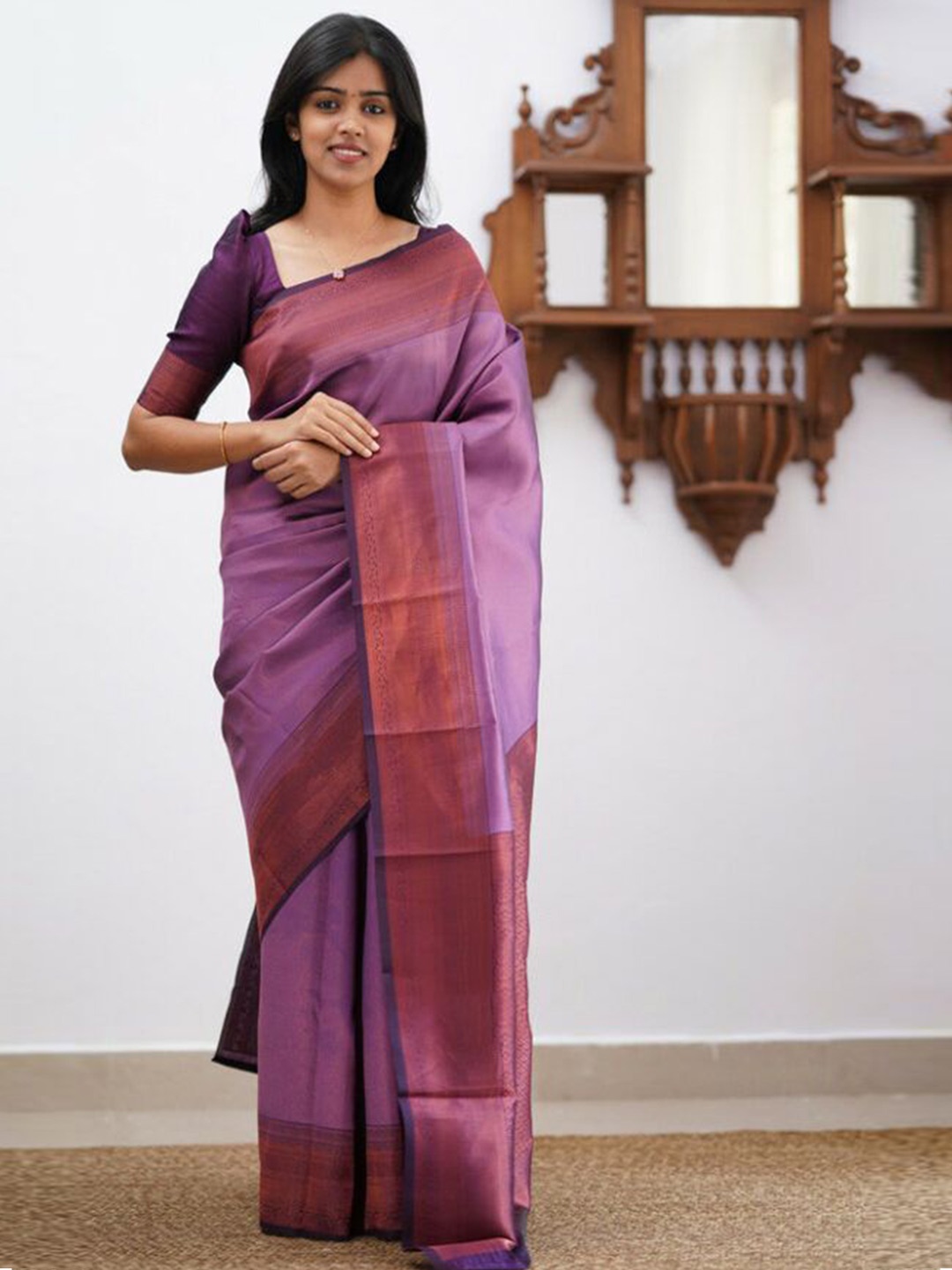 

Upalksh Woven Design Zari Banarasi Saree, Purple