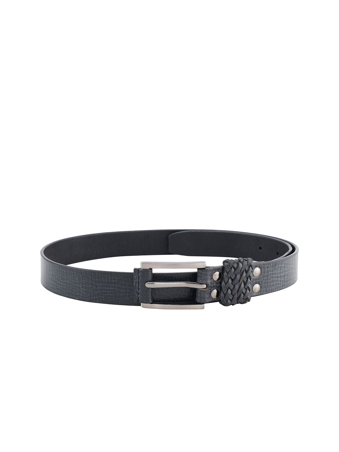 

Aditi Wasan Men Textured Leather Belt, Grey