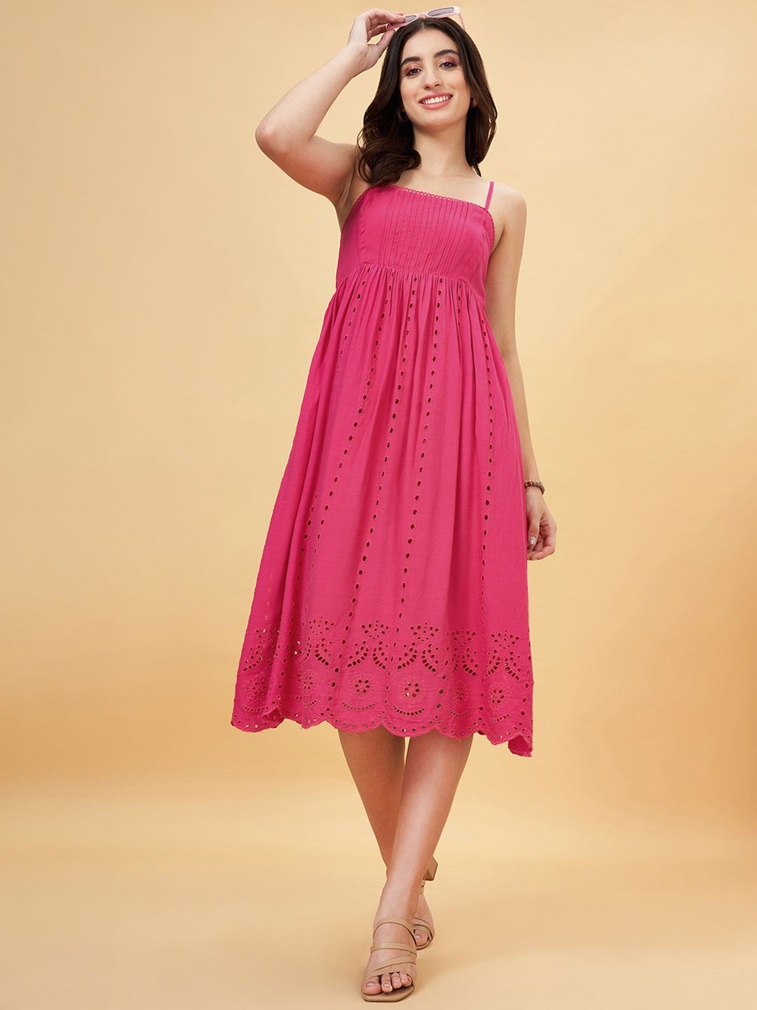 

YU by Pantaloons A-Line Midi Dress, Pink