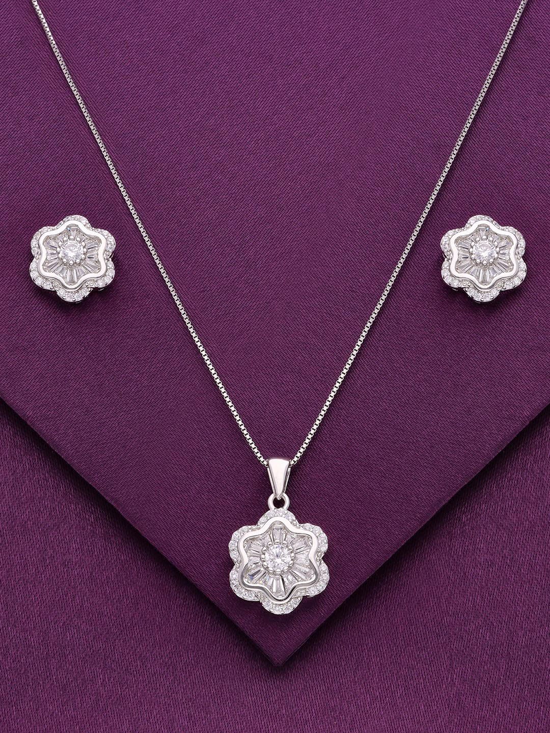 

KAI JEWEL 92.5 Sterling Silver Rhodium Plated CZ Stone Studded Jewellery Set