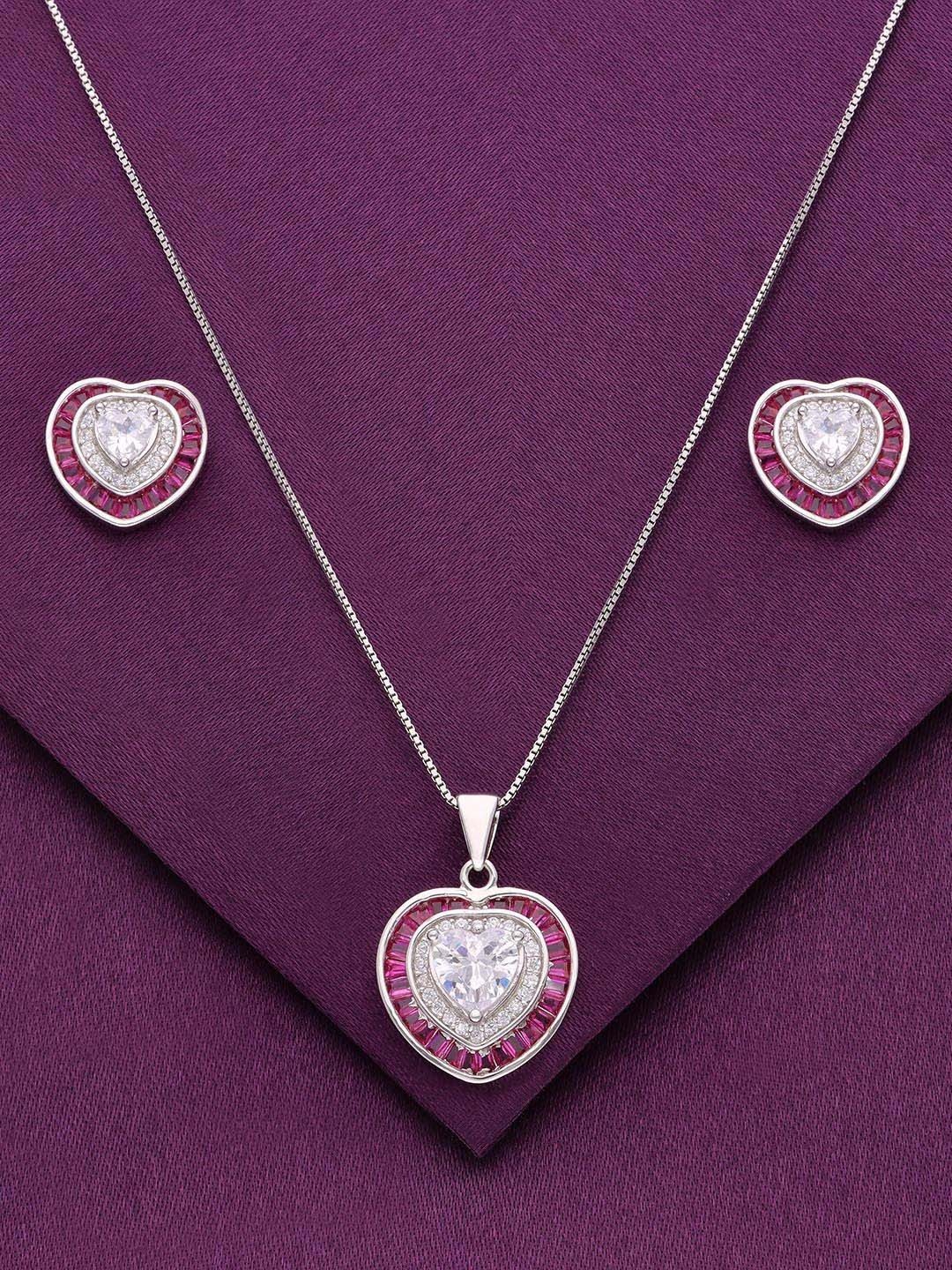 

KAI JEWEL 92.5 Sterling Silver Rhodium Plated CZ Stone Studded Jewellery Set