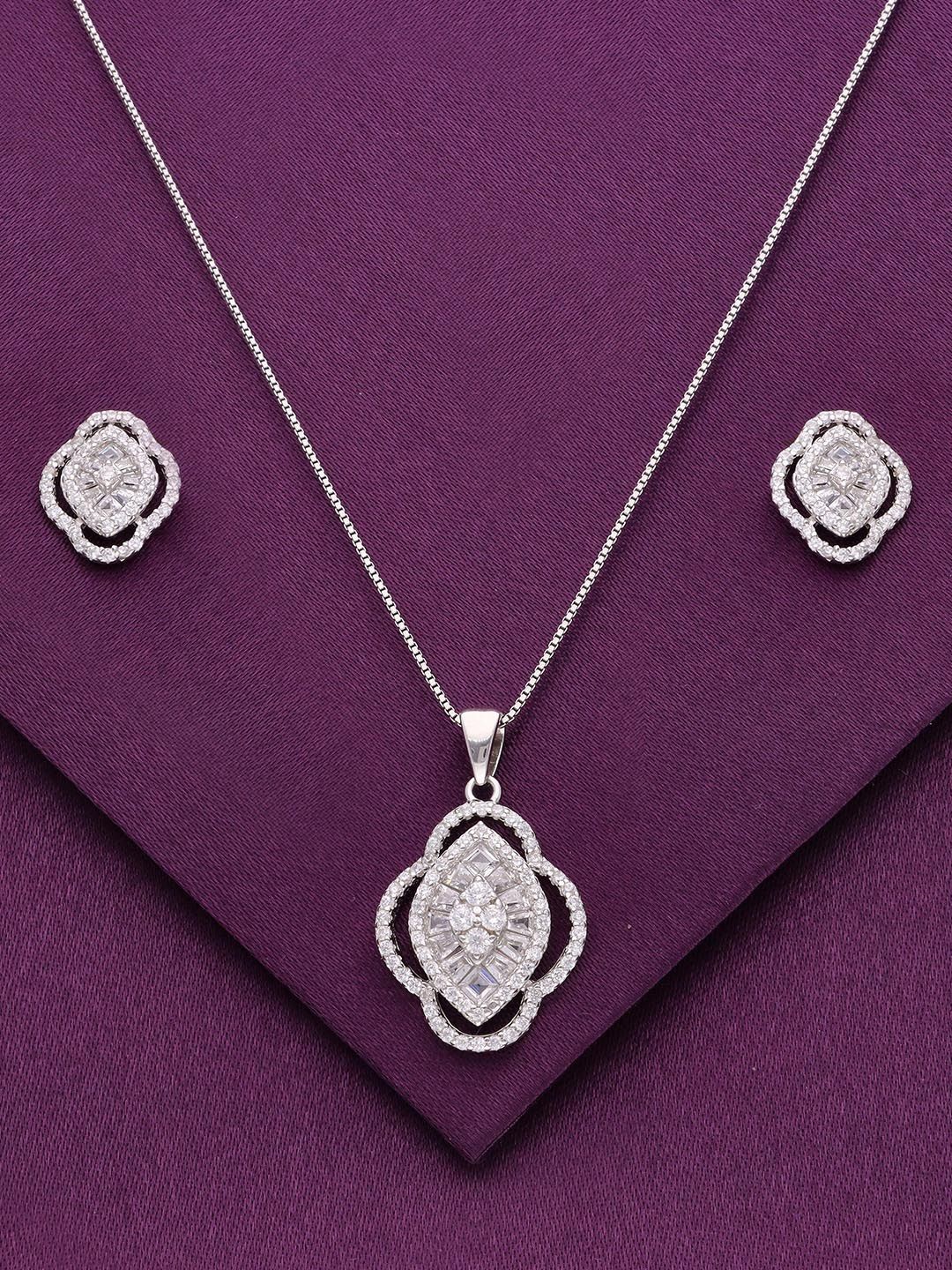 

KAI JEWEL 92.5 Sterling Silver Rhodium Plated CZ Stone Studded Jewellery Set