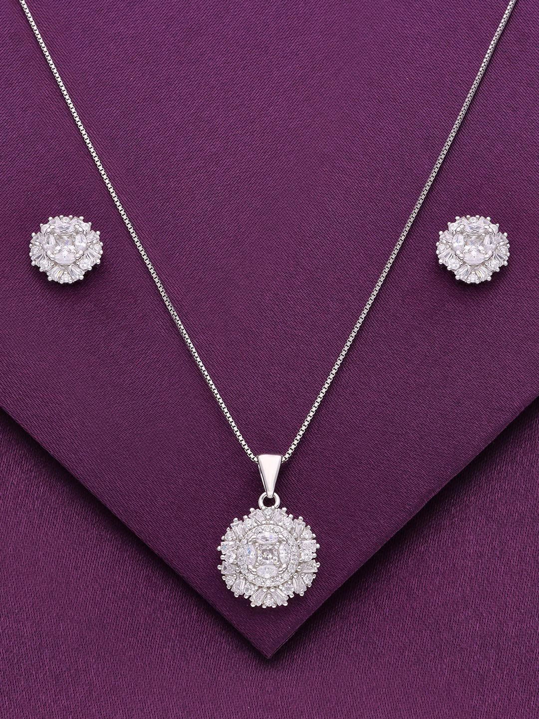 

KAI JEWEL 92.5 Sterling Silver Rhodium Plated CZ Stone Studded Jewellery Set
