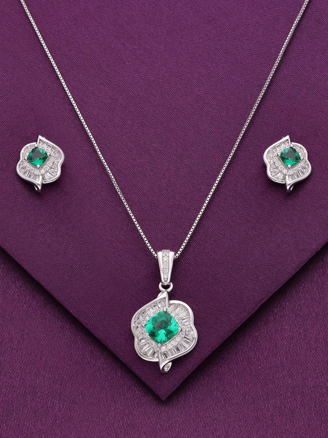 

KAI JEWEL Rhodium-Plated 925 Sterling Silver Cubic Zirconia-Stone Studded Jewellery Set