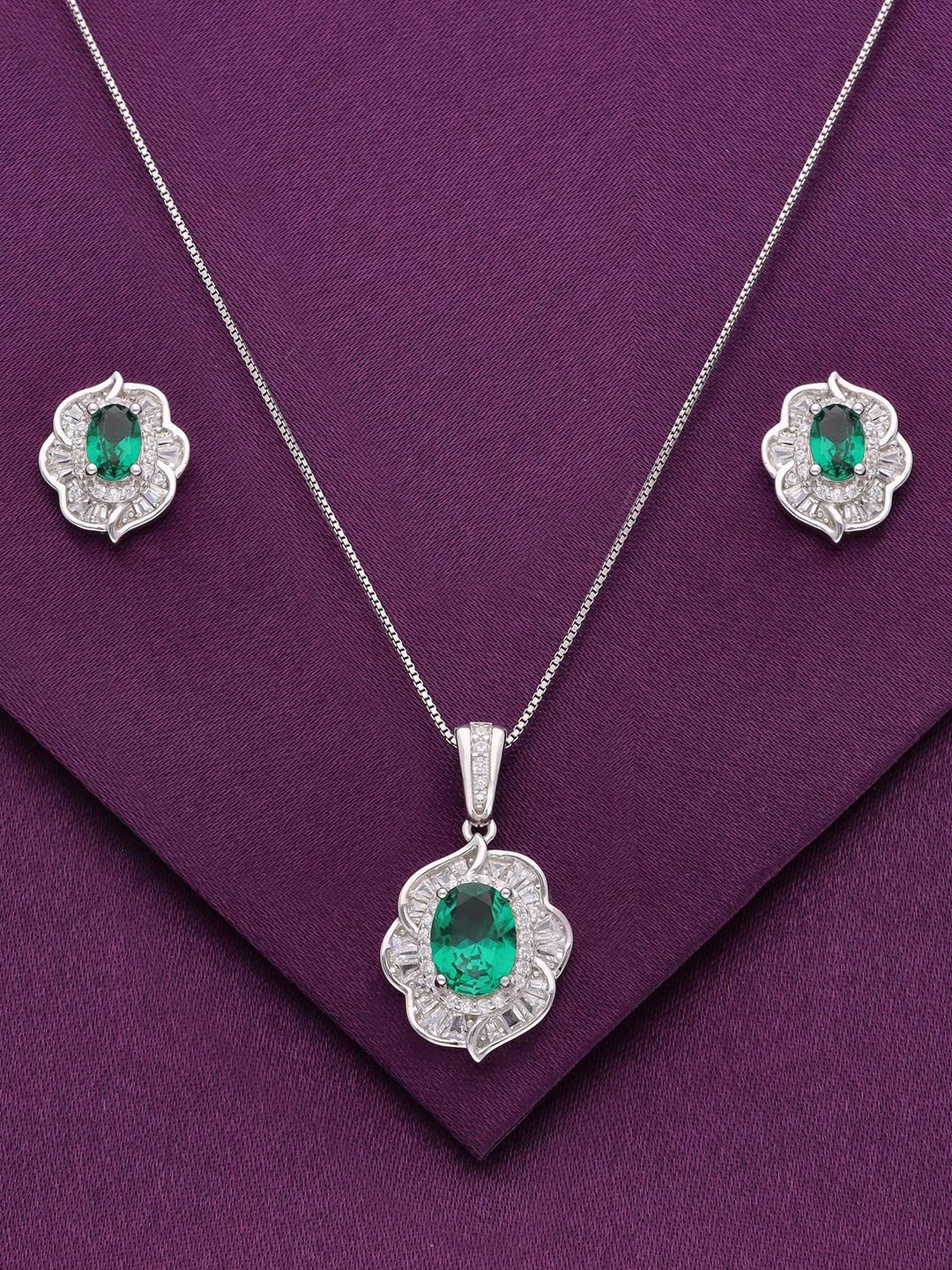 

KAI JEWEL 925 Sterling Silver Rhodium-Plated CZ-Studded Jewellery Set