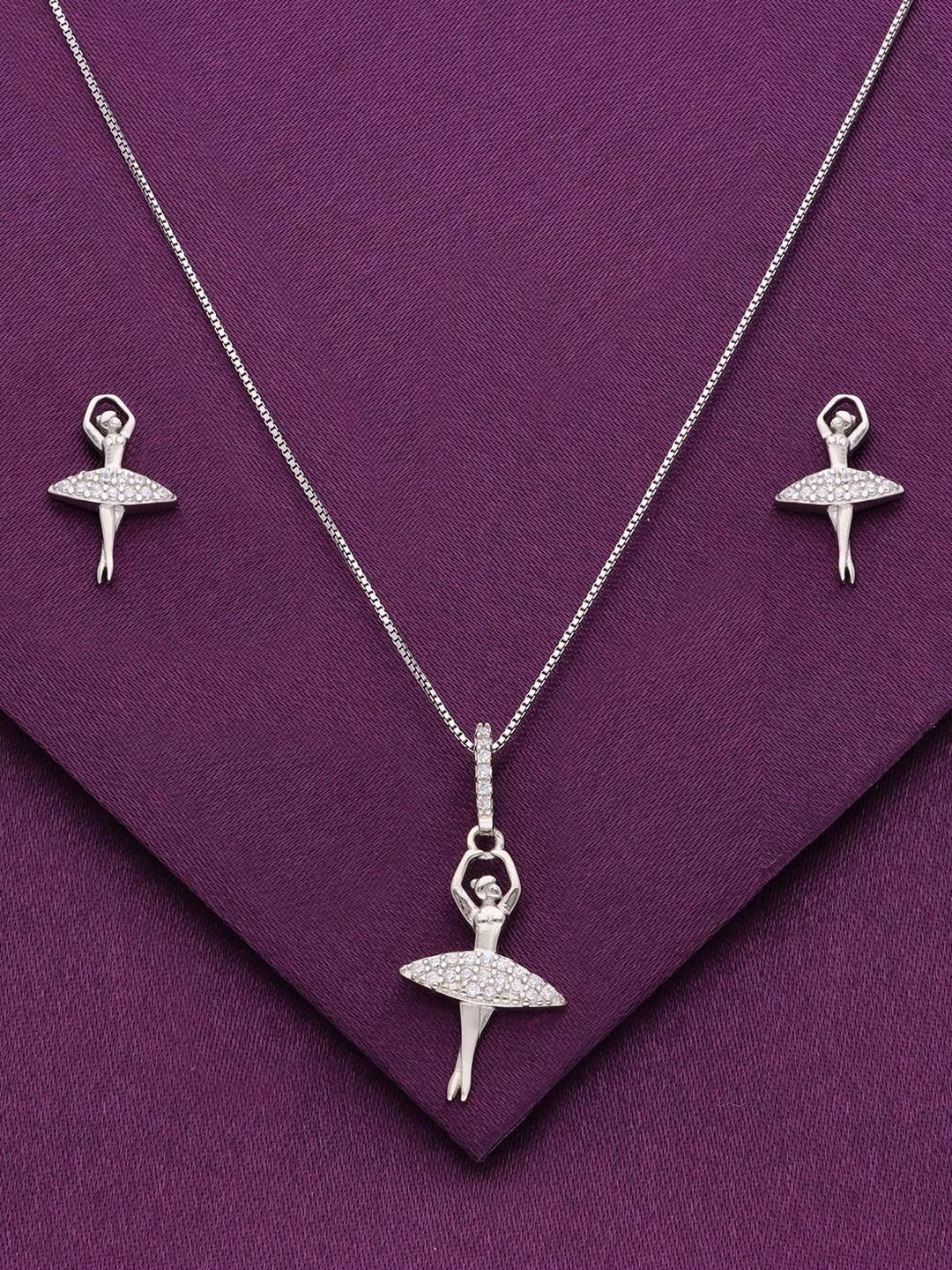 

KAI JEWEL 925 Sterling Silver Rhodium-Plated CZ-Studded Jewellery Set