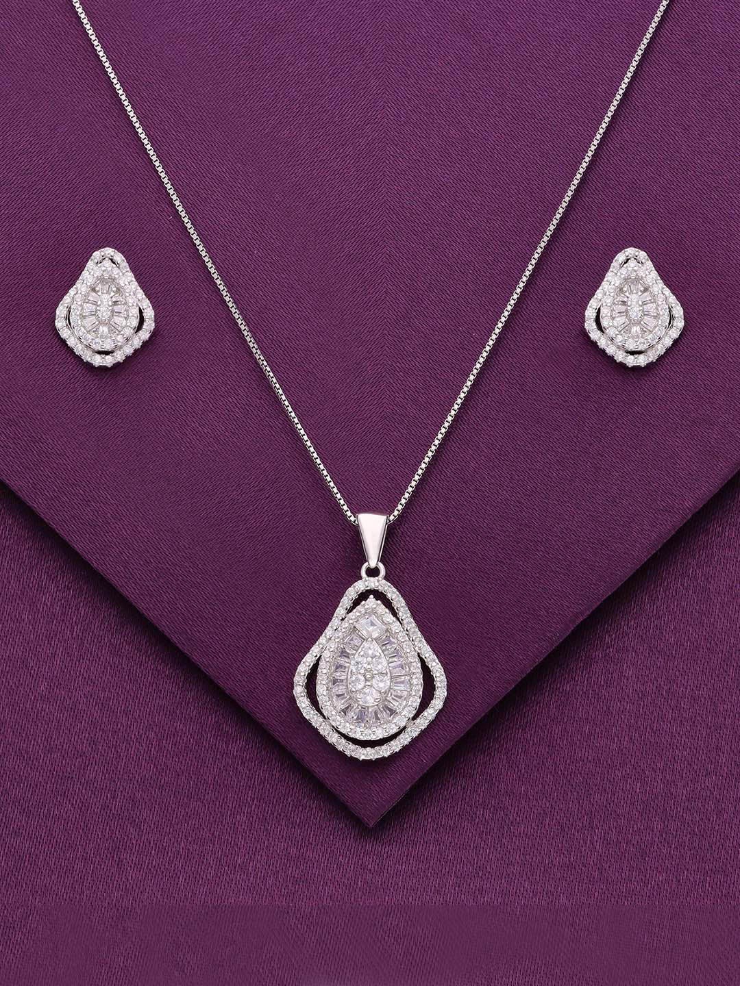 

KAI JEWEL 925 Sterling Silver Rhodium-Plated CZ-Studded Jewellery Set
