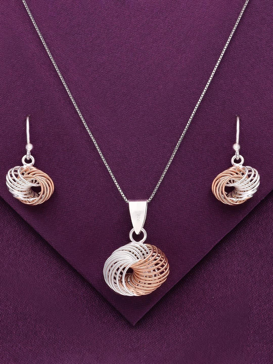 

KAI JEWEL 92.5 Sterling Silver Rhodium-Plated Twinkling Twirl Silver Jewellery Set