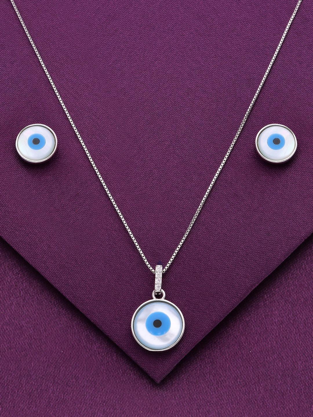 

KAI JEWEL 92.5 Sterling Silver Rhodium-Plated Evil Eye Cubic Zirconia Jewellery Set