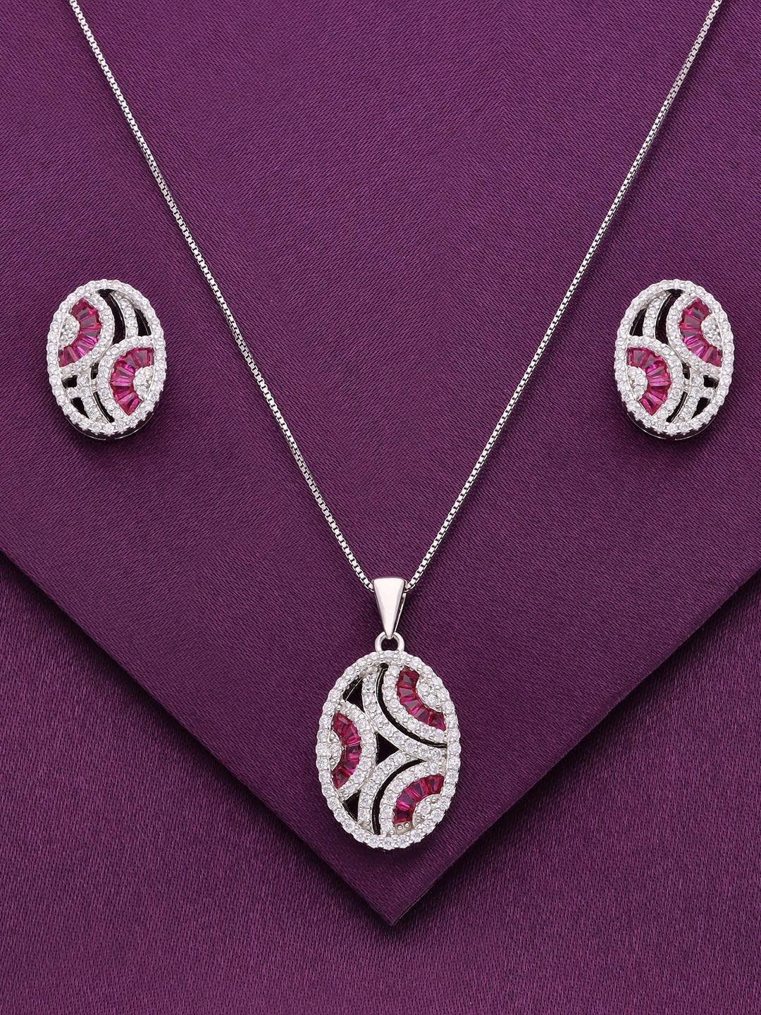

KAI JEWEL 92.5 Sterling Silver Rhodium-Plated Cubic Zirconia-Studded Jewellery Set