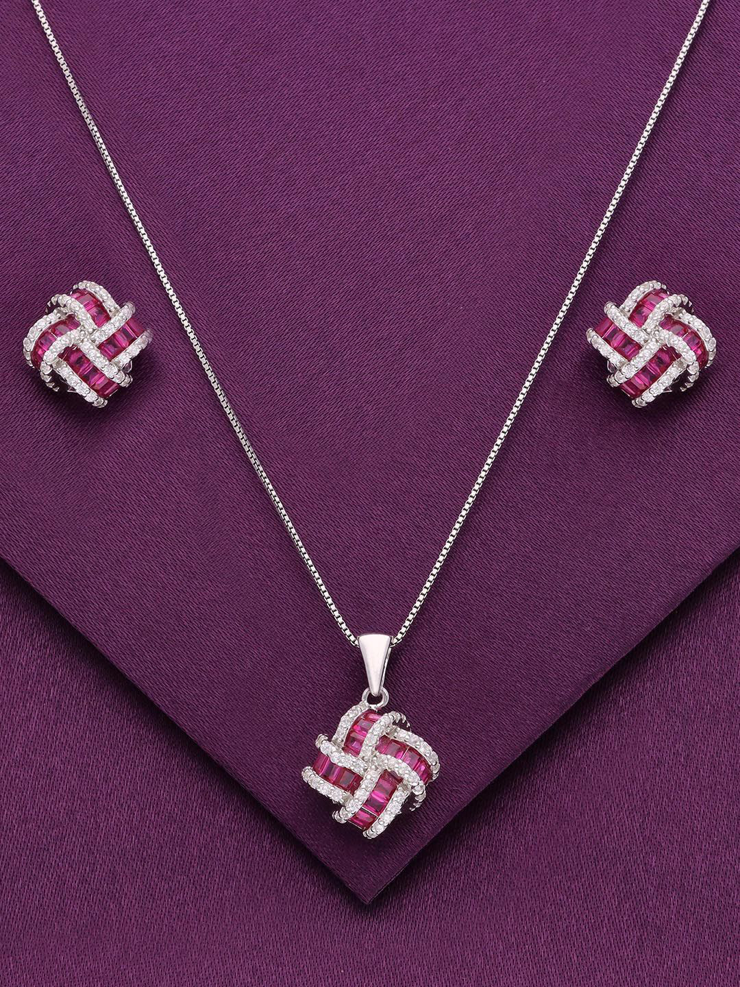 

KAI JEWEL 92.5 Sterling Silver Rhodium-Plated Cubic Zirconia-Studded Jewellery Set