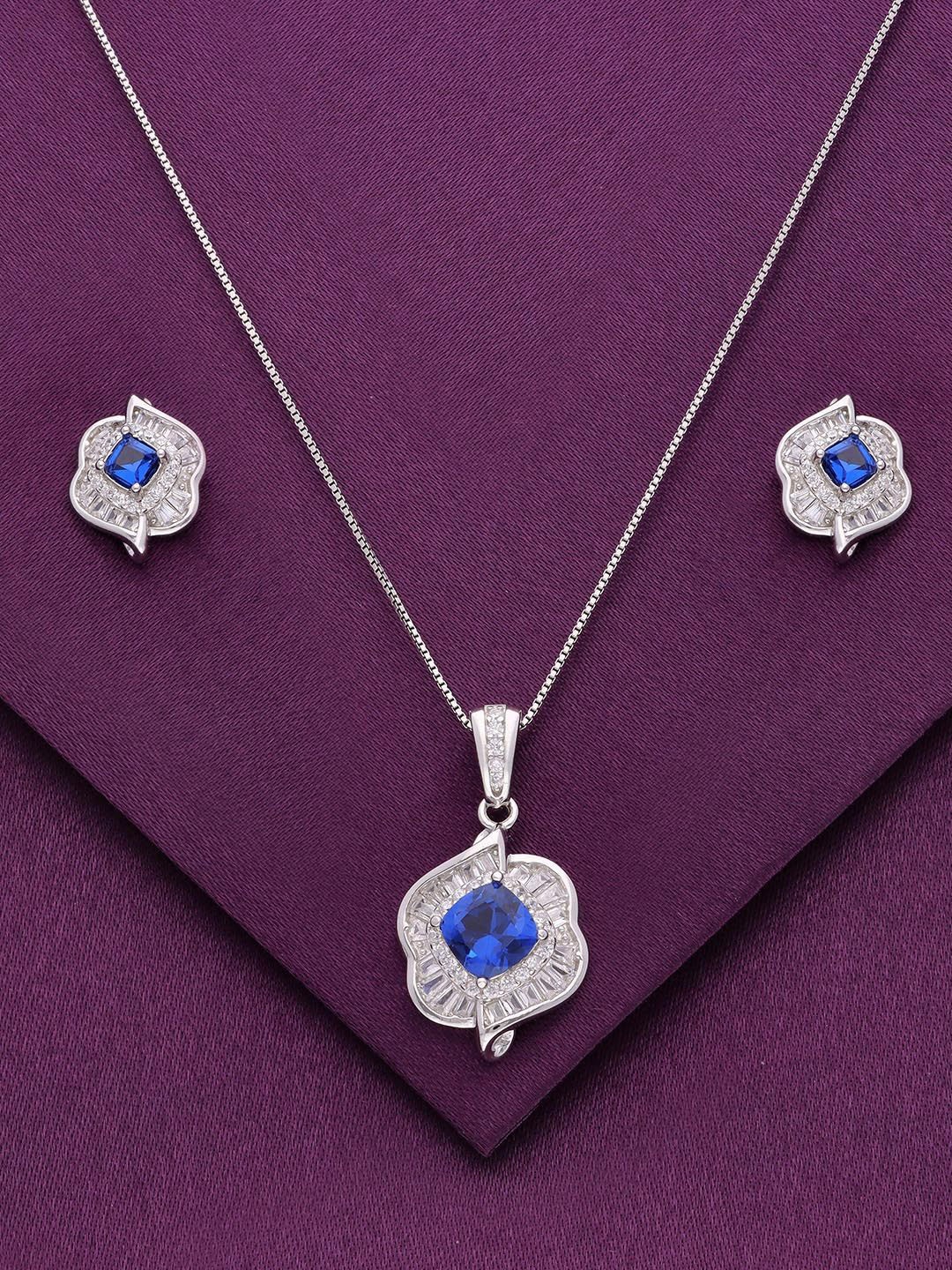 

KAI JEWEL 92.5 Sterling Silver Rhodium-Plated Cubic Zirconia Studded Jewellery Set