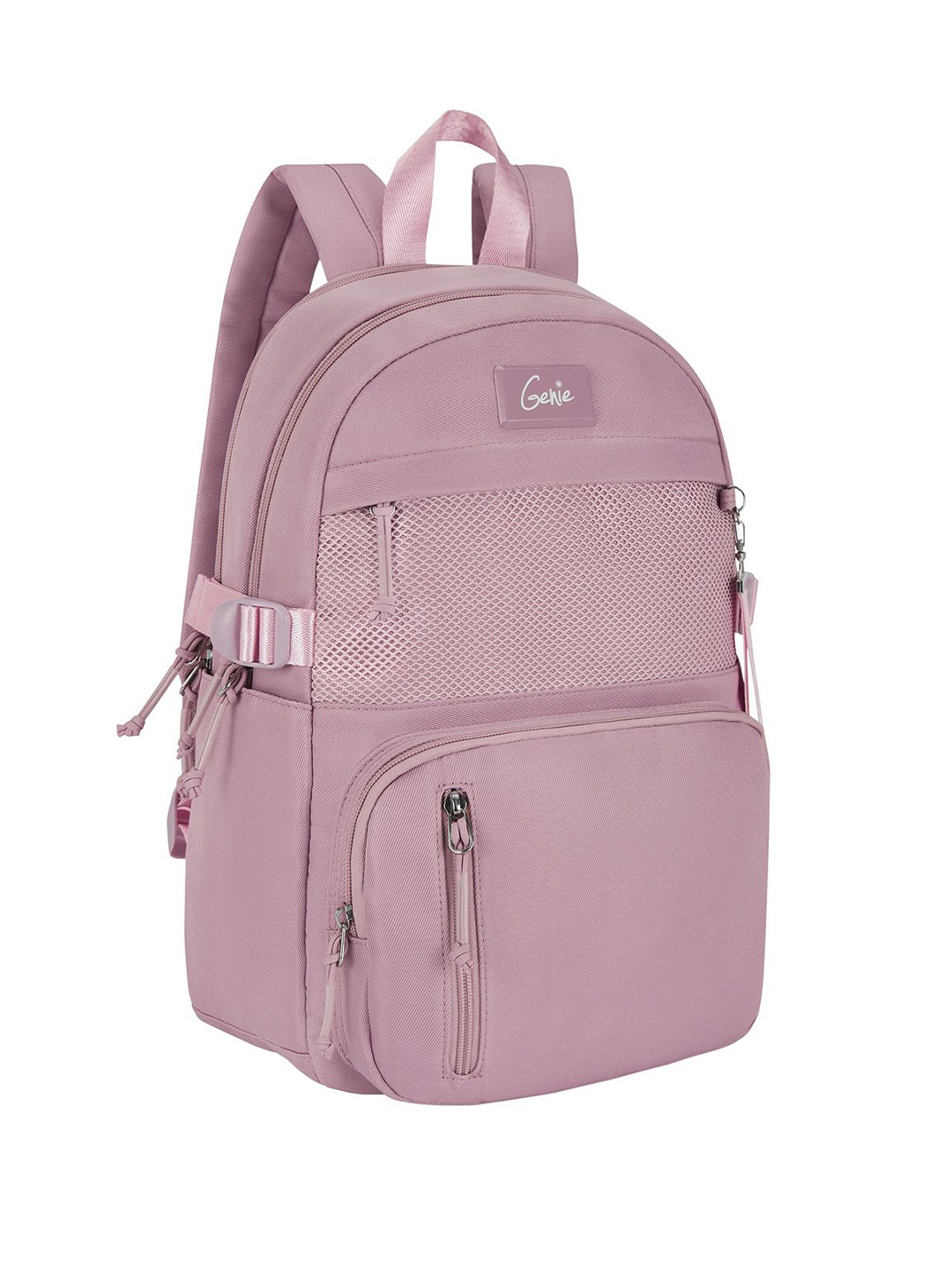 

Genie Women Solid Pink Water Resistant 14" Laptop Backpack with Secret Pocket