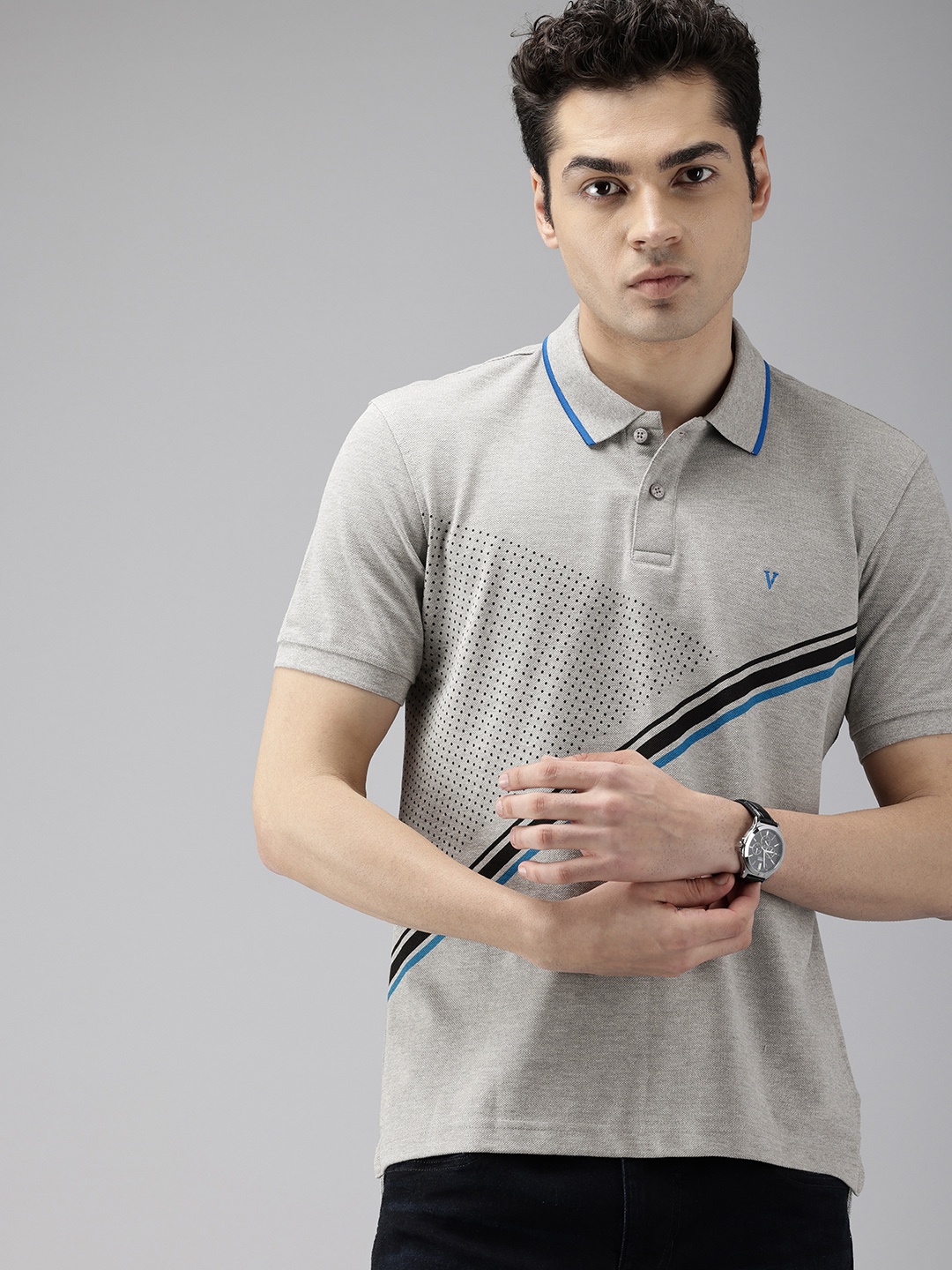 

Van Heusen Sport Printed Polo Collar Slim Fit T-shirt, Grey