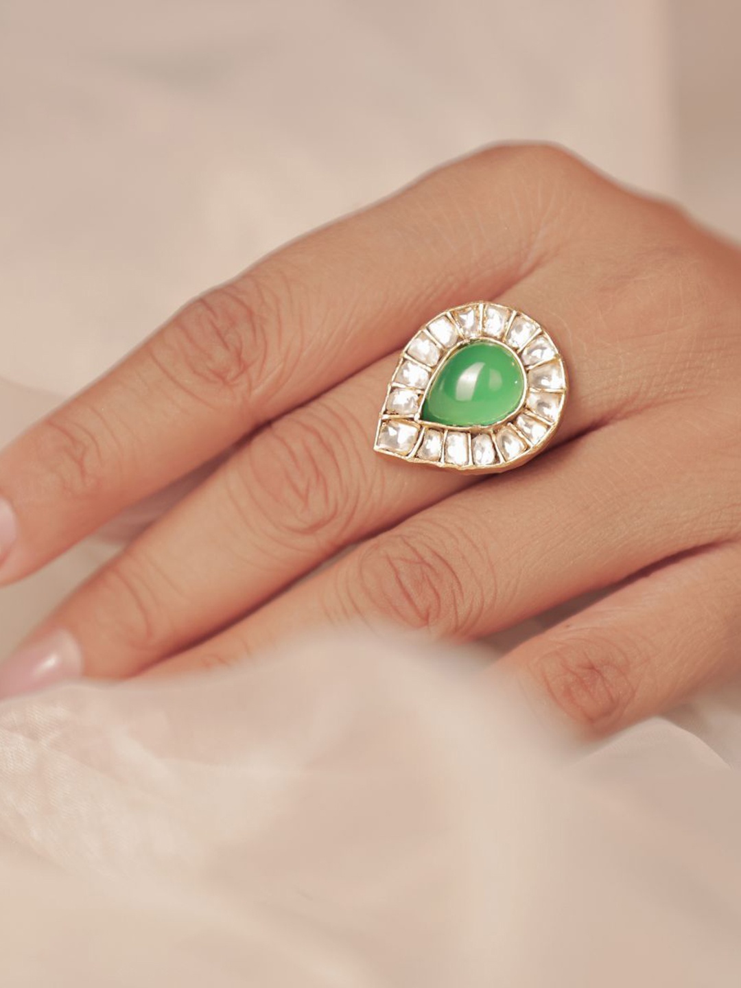 

srikala Gold-Plated Adjustable Finger Ring