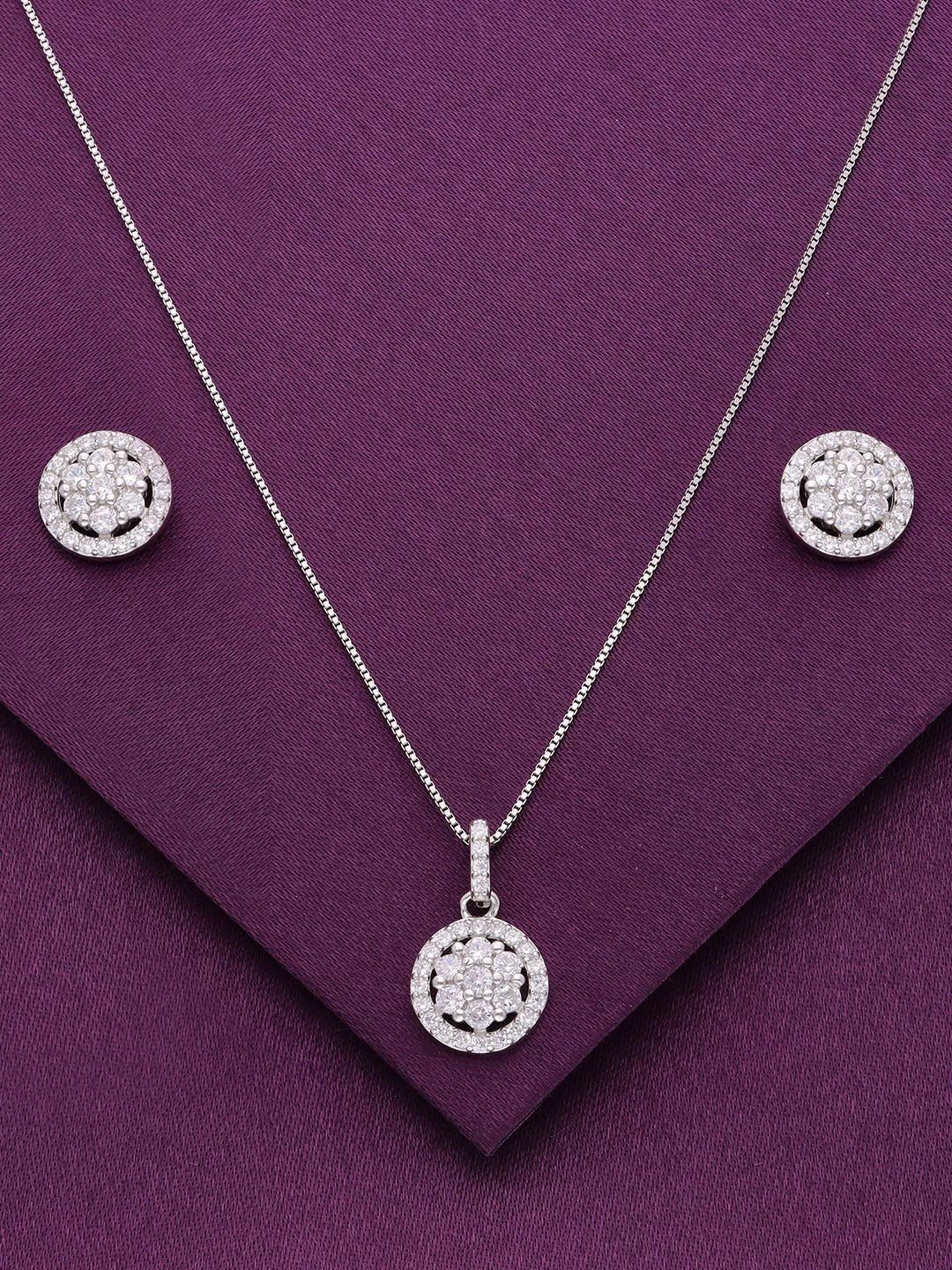 

KAI JEWEL 92.5 Sterling Silver Rhodium-Plated Cubic Zirconia-Studded Jewellery Set