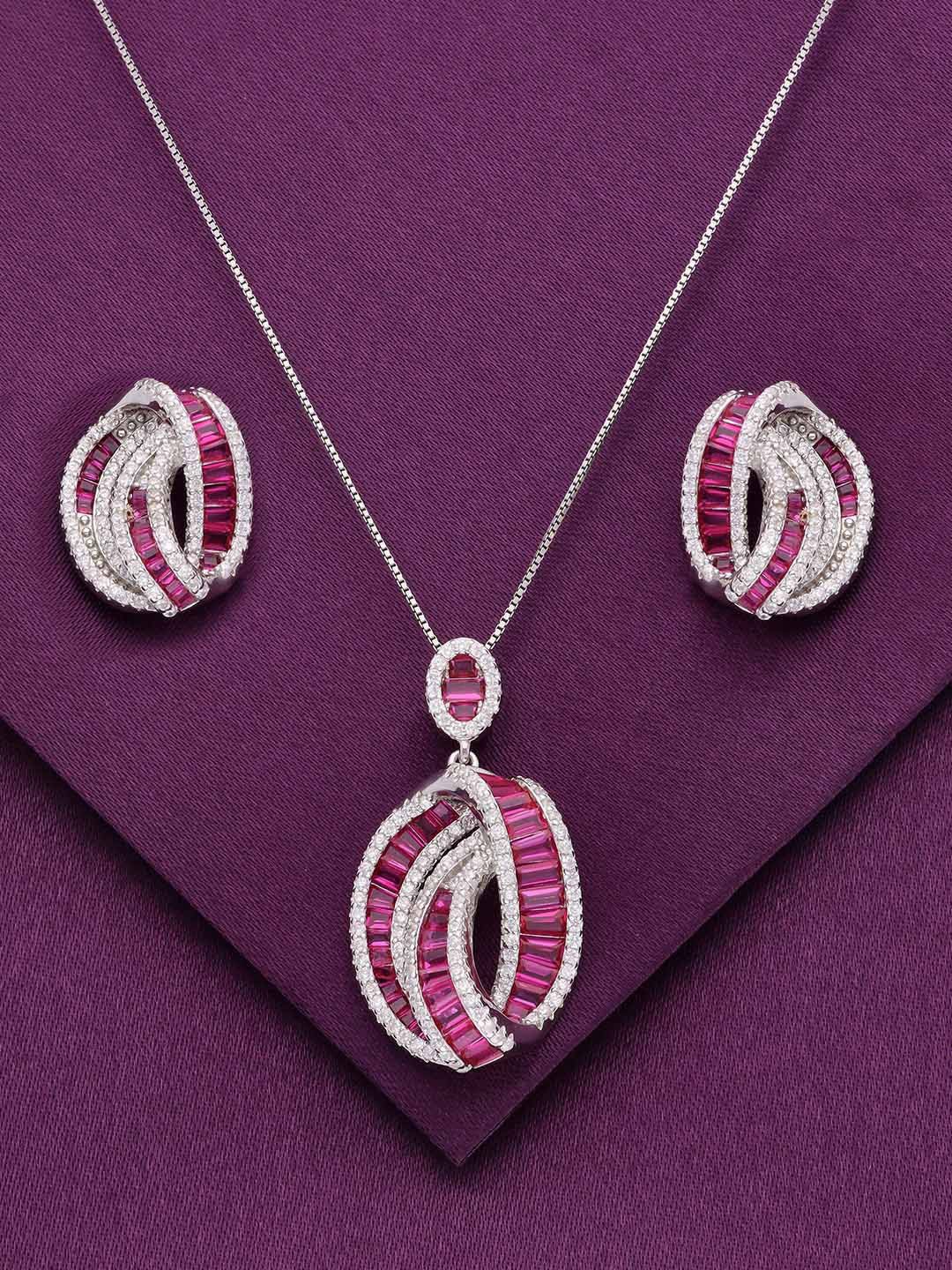 

KAI JEWEL 92.5 Sterling Silver Rhodium-Plated Crystal & Cubic Zirconia Jewellery Set