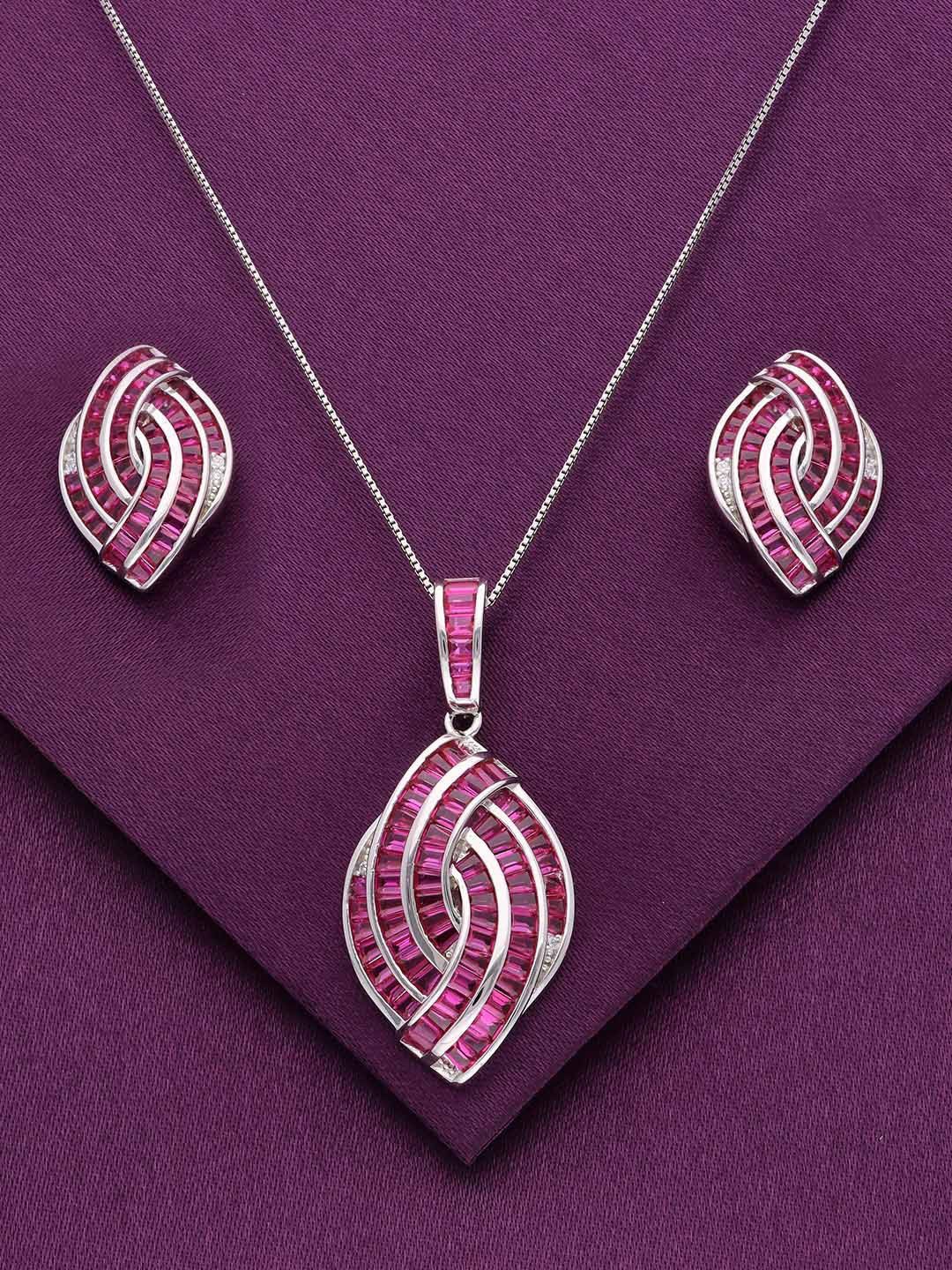 

KAI JEWEL 92.5 Sterling Silver Rhodium-Plated Cubic Zirconia-Studded Jewellery Set