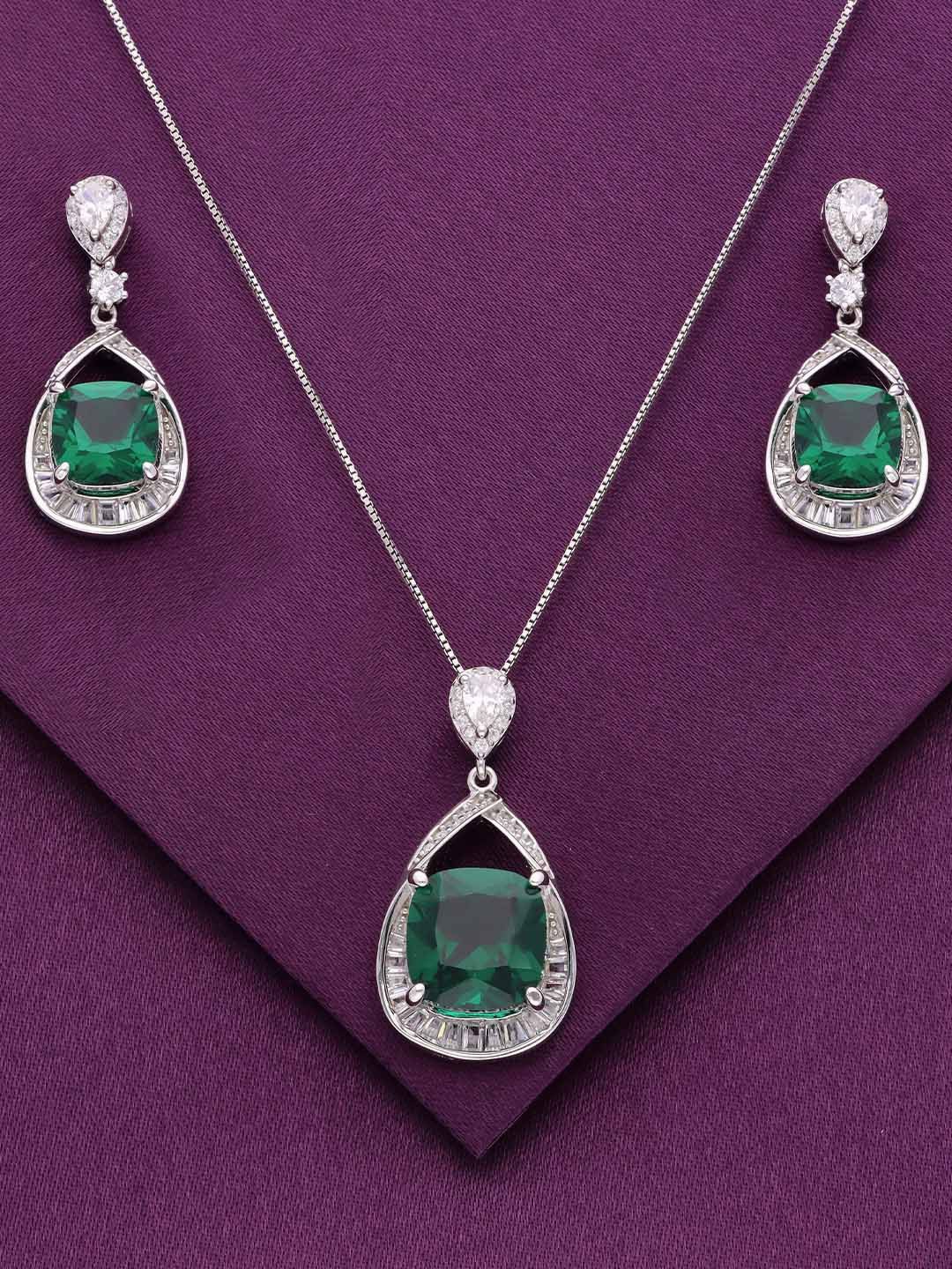 

KAI JEWEL 92.5 Sterling Silver Rhodium-Plated Cubic Zirconia-Studded Jewellery Set
