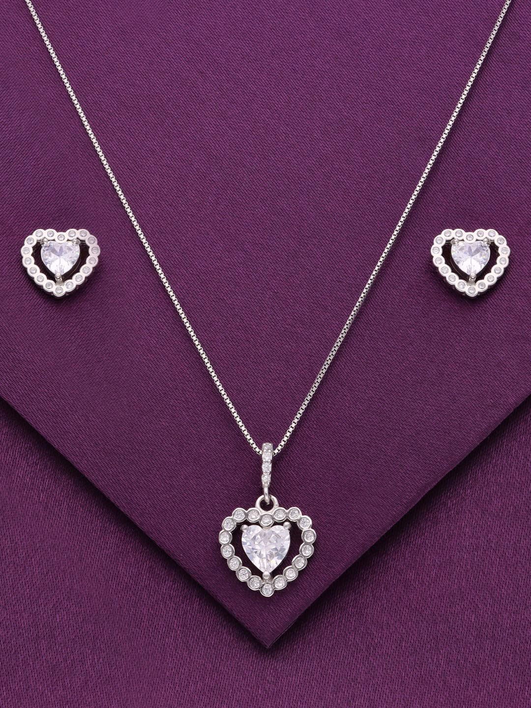

KAI JEWEL Rhodium-Plated 92.5 Sterling Silver Cubic Zirconia-Studded Jewellery Set
