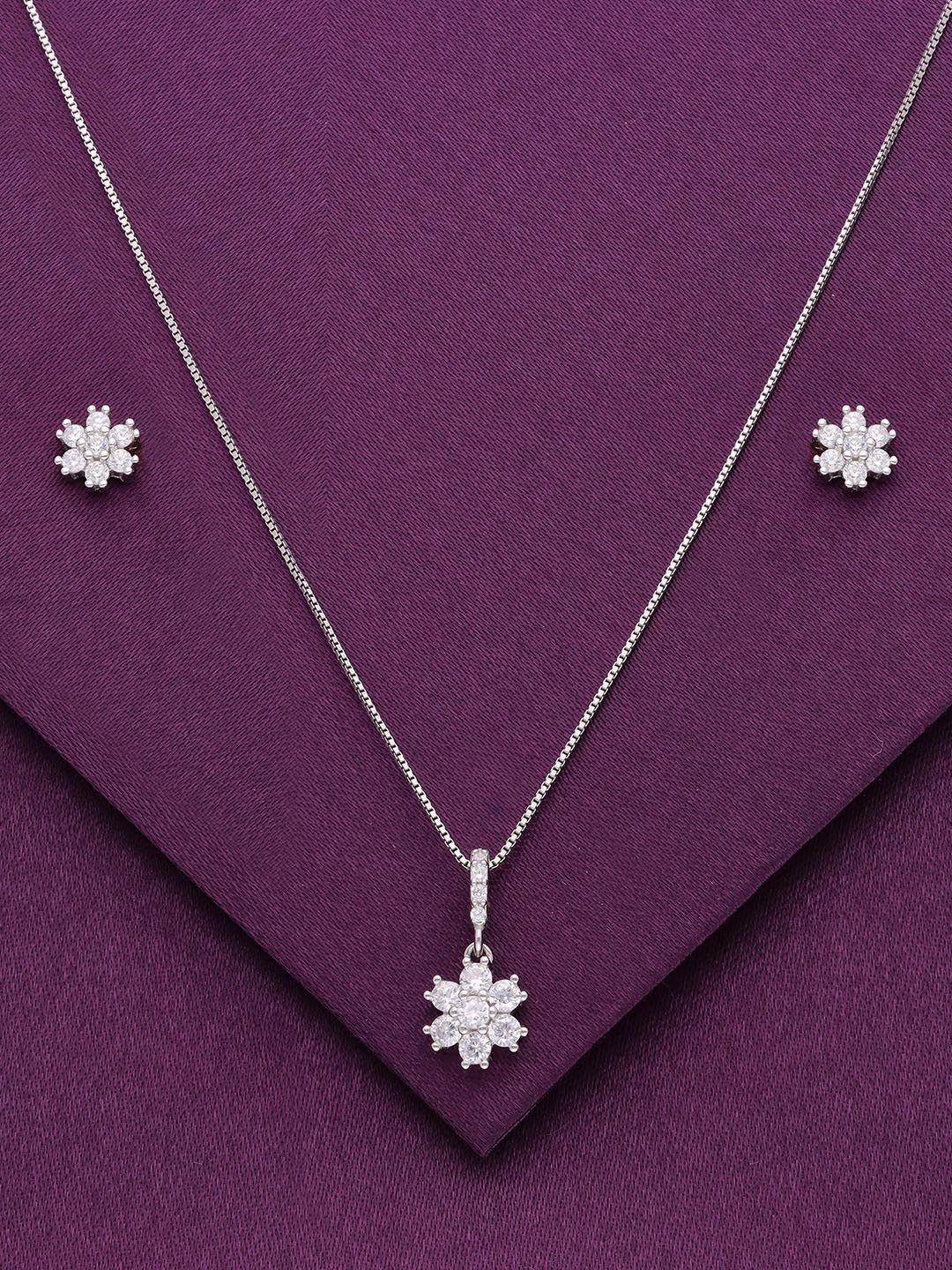 

KAI JEWEL Rhodium-Plated 92.5 Sterling Silver Cubic Zirconia-Studded Jewellery Set