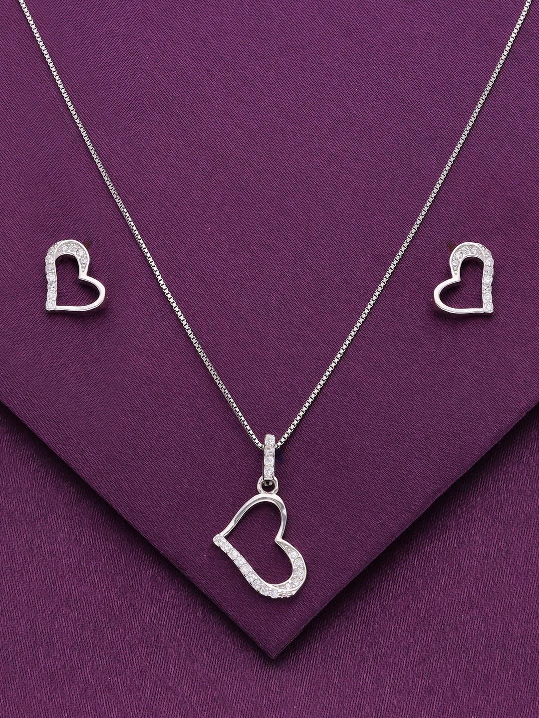 

KAI JEWEL Rhodium-Plated 92.5 Sterling Silver Cubic Zirconia-Studded Jewellery Set
