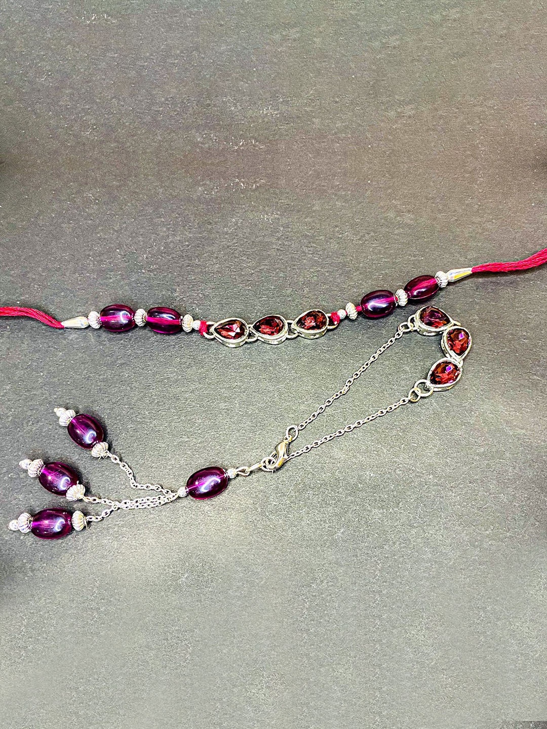 

Mahi Beaded Thread Lumba Rakhis, Silver