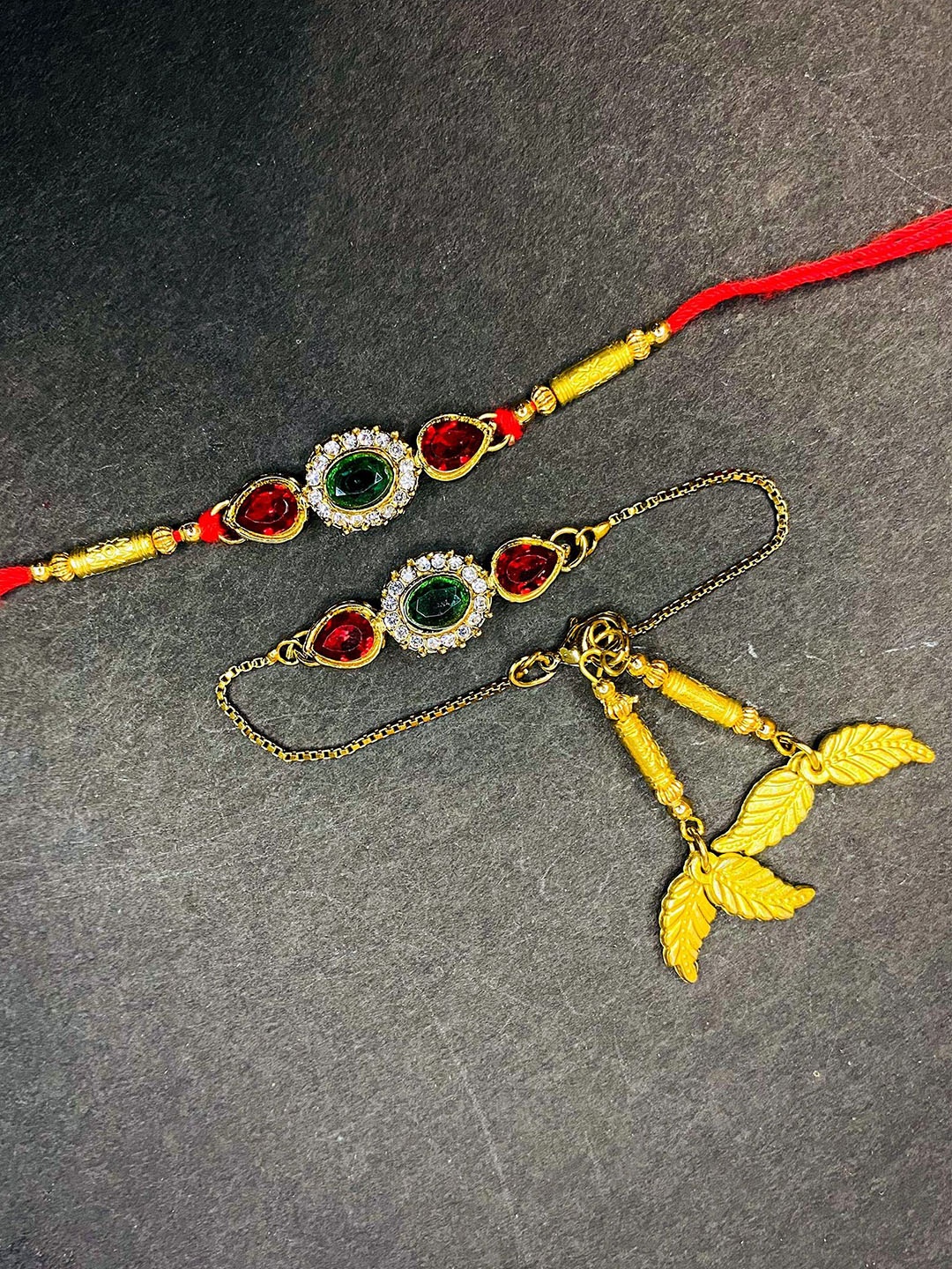 

Mahi Beaded Thread Bhabhi Rakhis, Gold