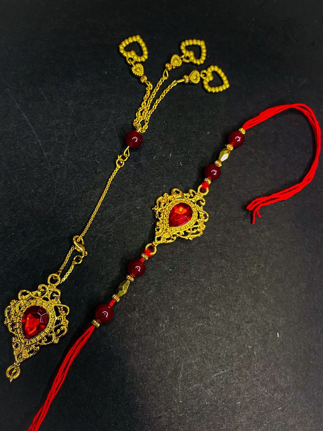 

Mahi Beaded Thread Bhabhi Rakhis, Gold