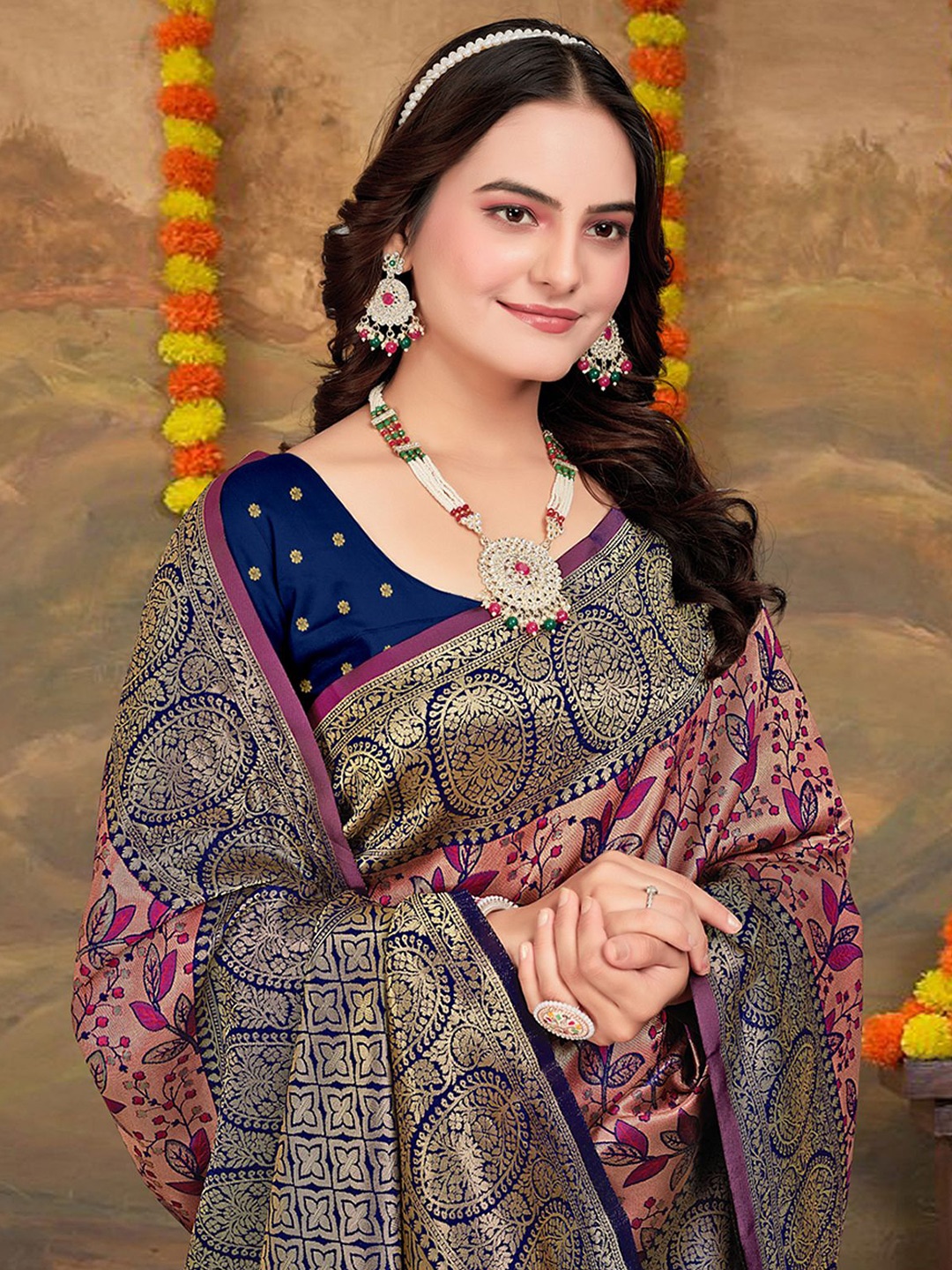 

Om Shantam Sarees Woven Design Zari Mysore Silk Saree, Magenta