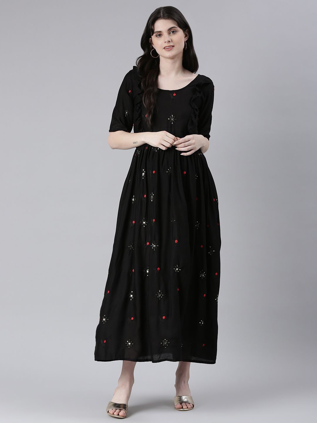 

Swishchick Print Maternity Maxi Dress, Black